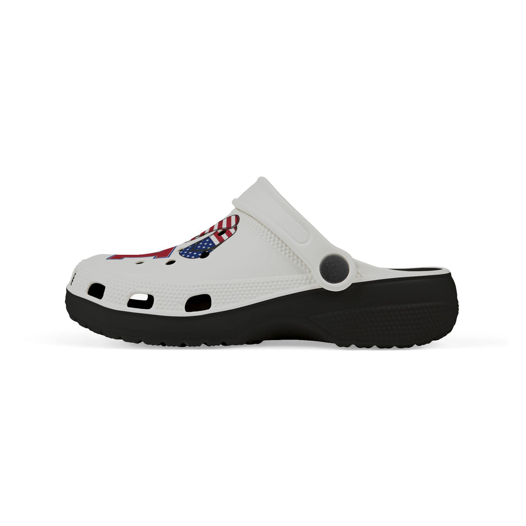 Kids Foam Clogs — "LOVE" Patriotic USA Heart Design