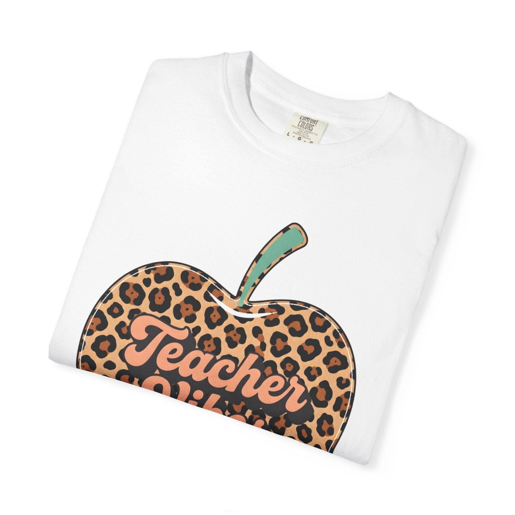 Teacher Vibes Leopard Apple T-Shirt