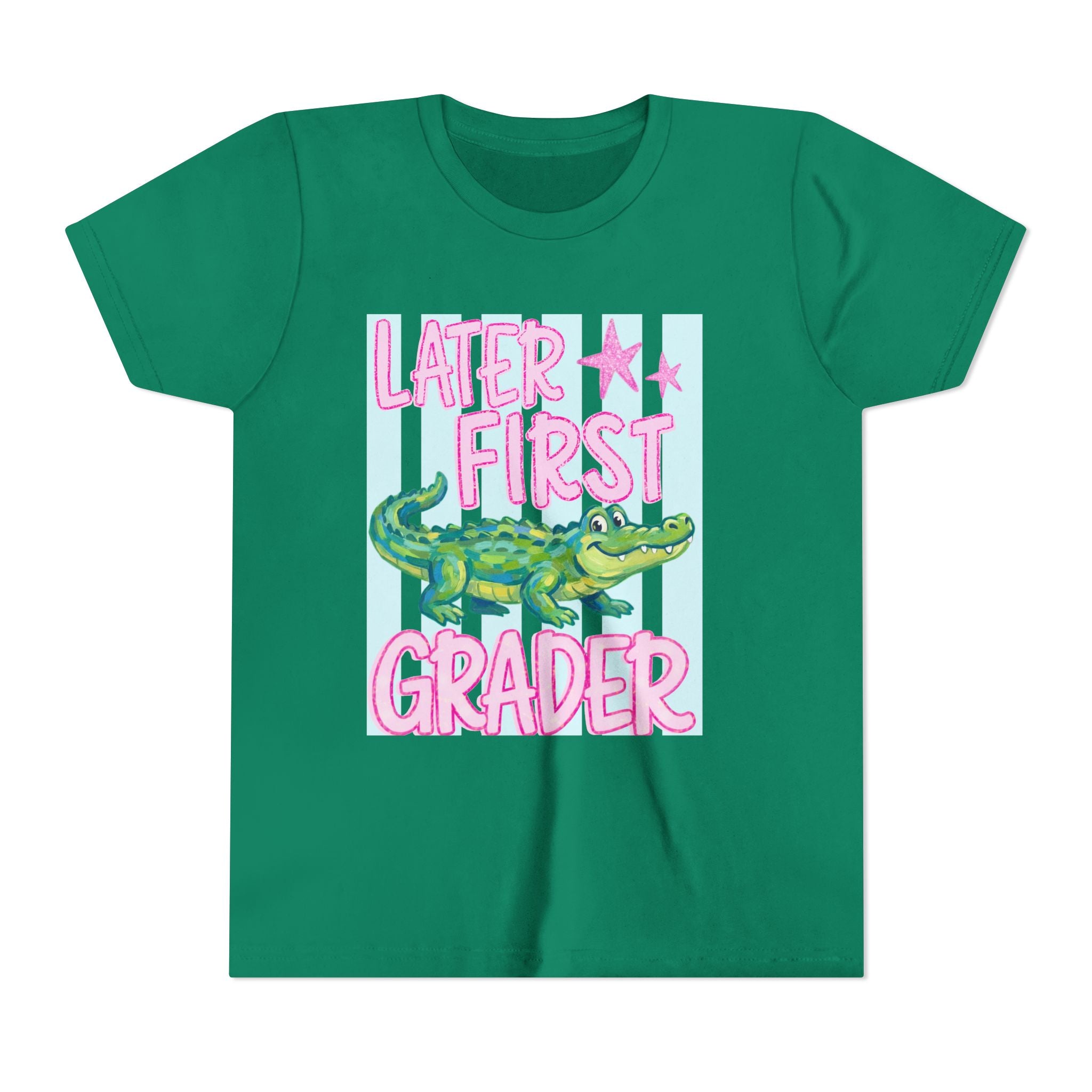 Later First Grader Alligator Youth Tee - Cute Back to School Shirt for Kids