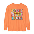 Teacher Tee — Colorful 'Teacher' Graphic Long Sleeve Shirt (Bow Design)
