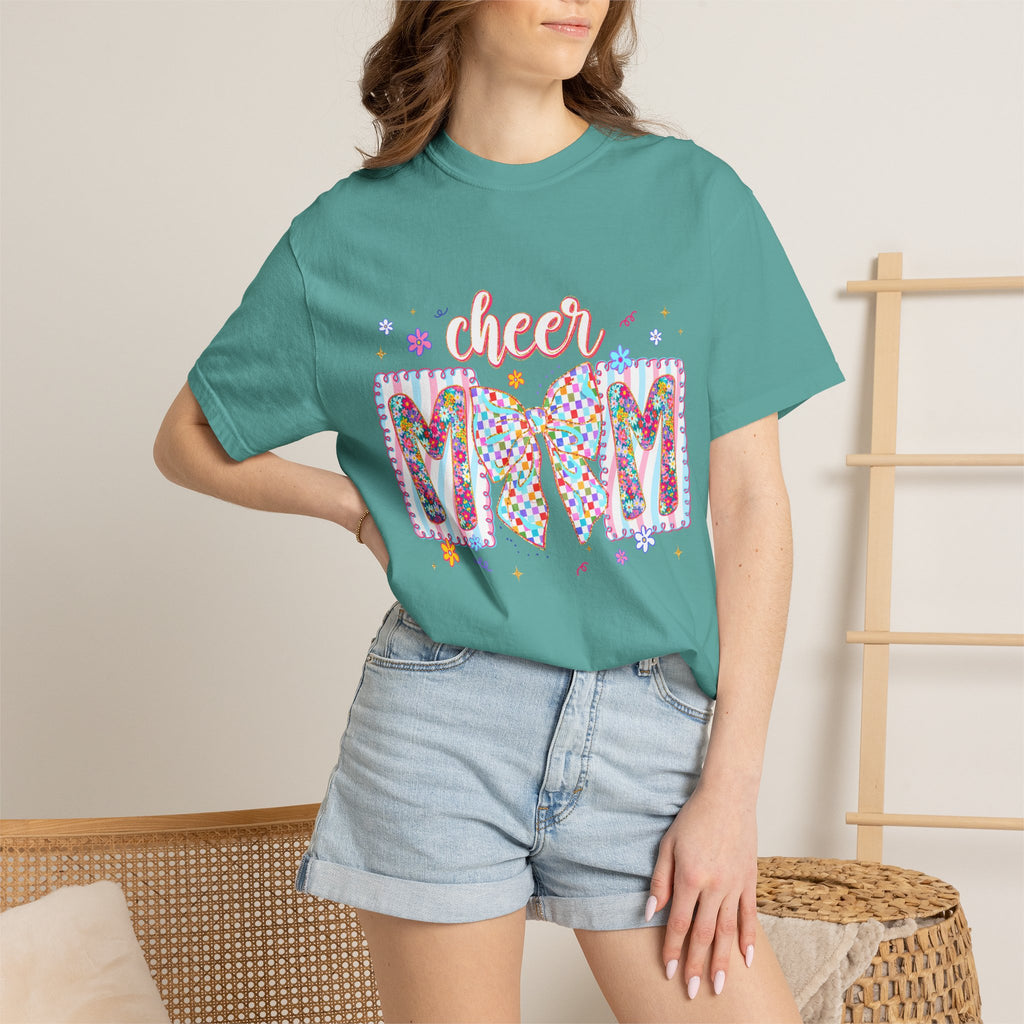Cheer Mom T-Shirt — Colorful Pom-Pom Cheerleading Mom Tee