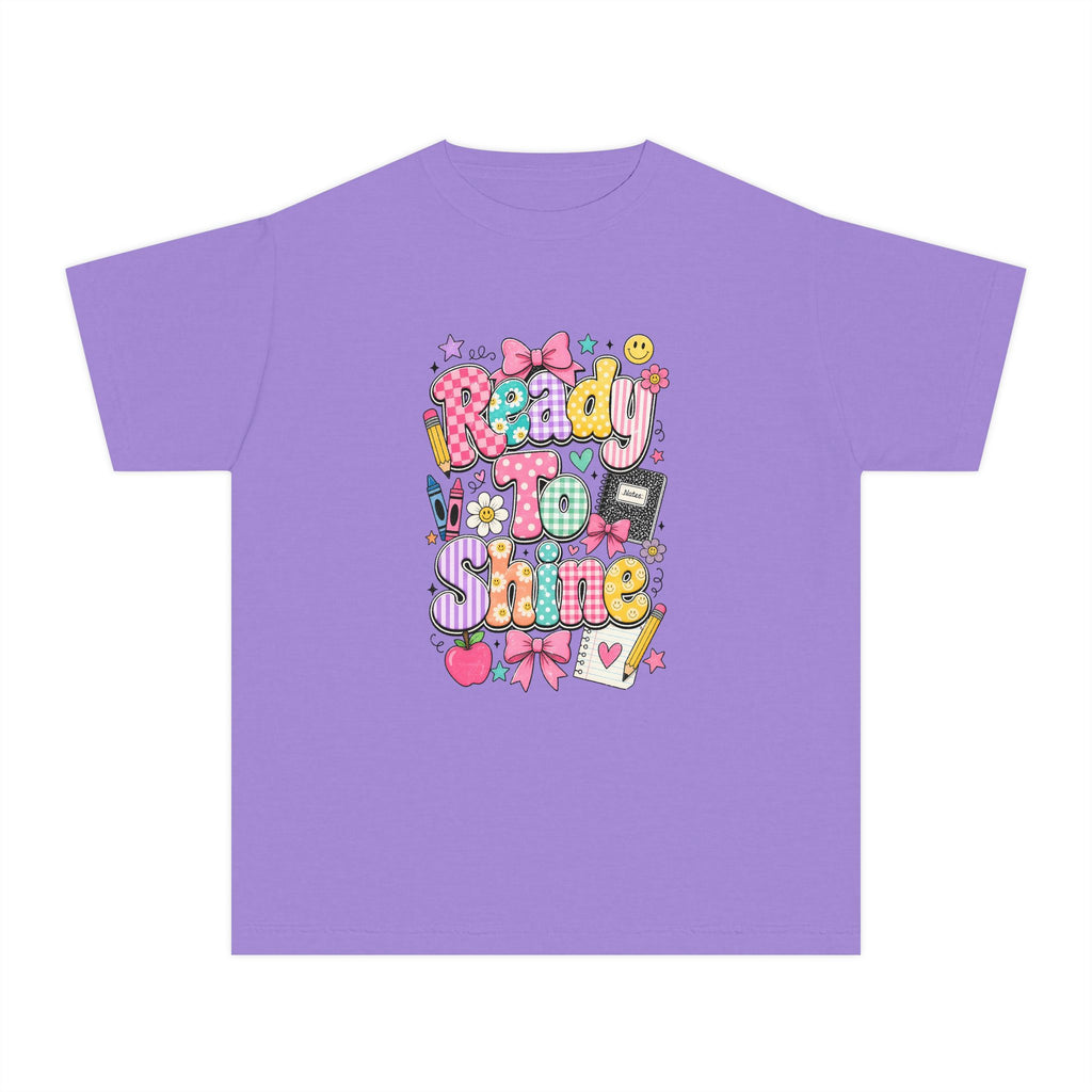 Youth Tee — “Ready to Shine” Happy Cartoon Graphic Tee