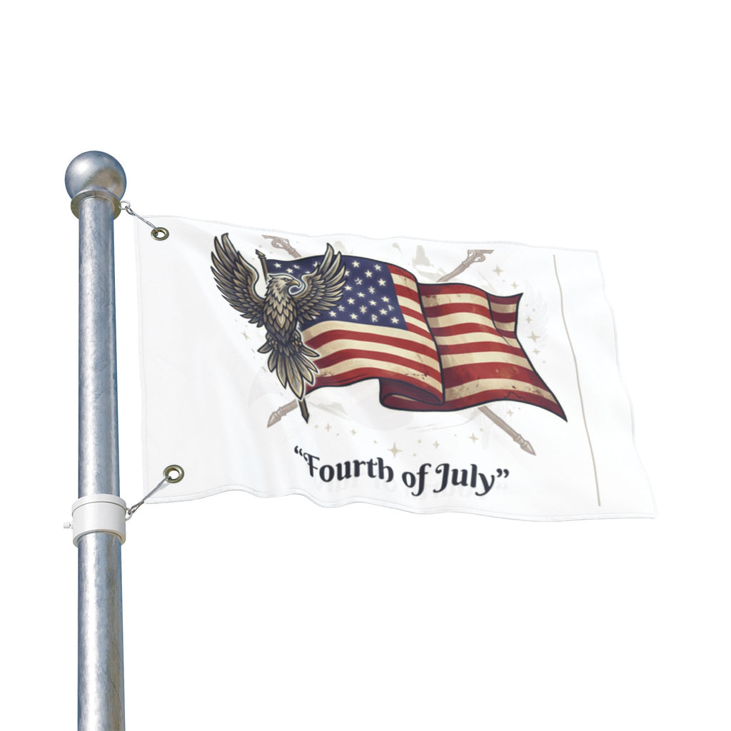 Fourth of July Double-Sided Flag – American Eagle & Waving USA Banner