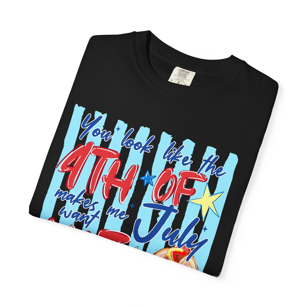 4th of July Hot Dog Graphic T-Shirt