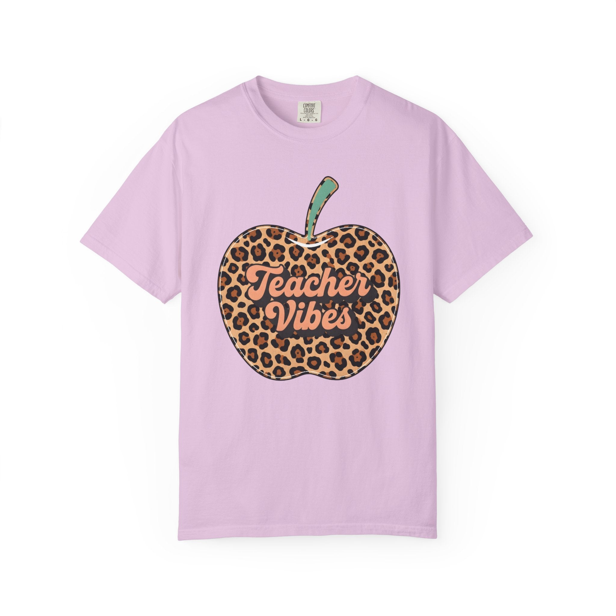 Teacher Vibes Leopard Apple T-Shirt