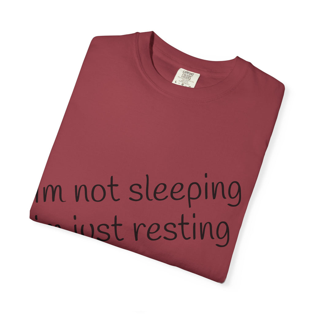 T-Shirt — "I'm Not Sleeping, I'm Just Resting My Eyes" Graphic Tee with Realistic Eyes Back Print
