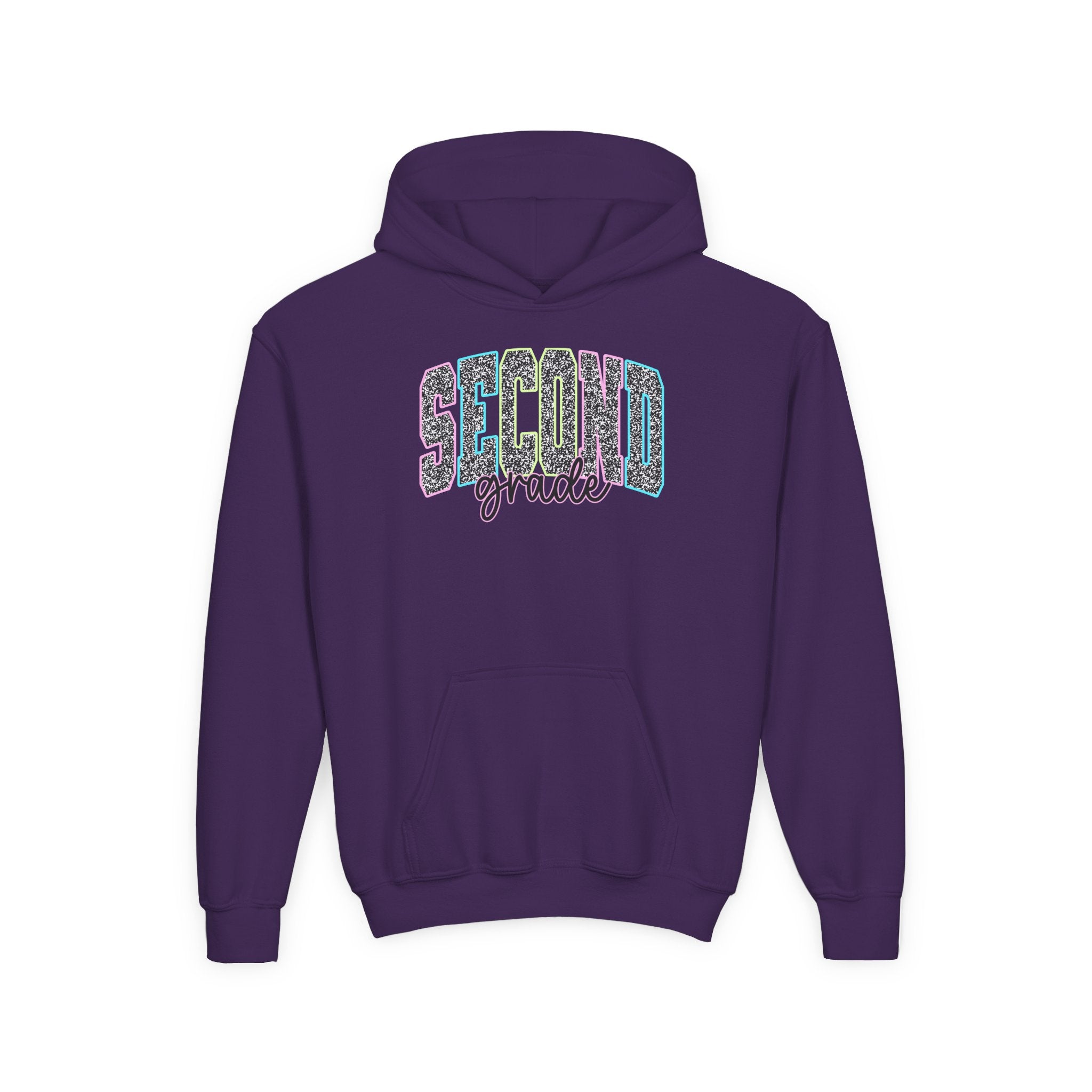 Second Grade Hoodie — Girls' Glitter School Sweatshirt