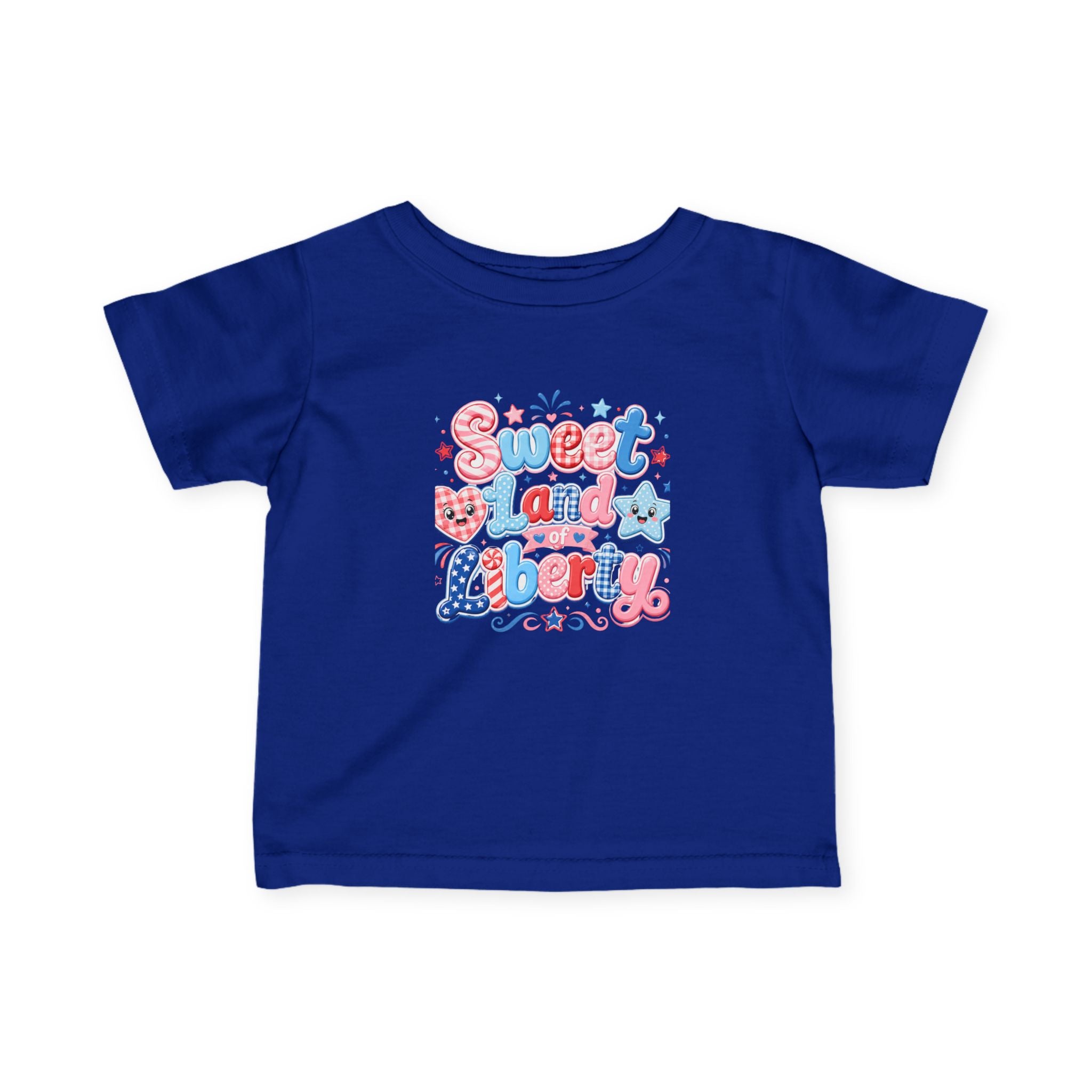 Infant Tee — "Sweet and Liberty" Patriotic Pink & Blue Baby Shirt