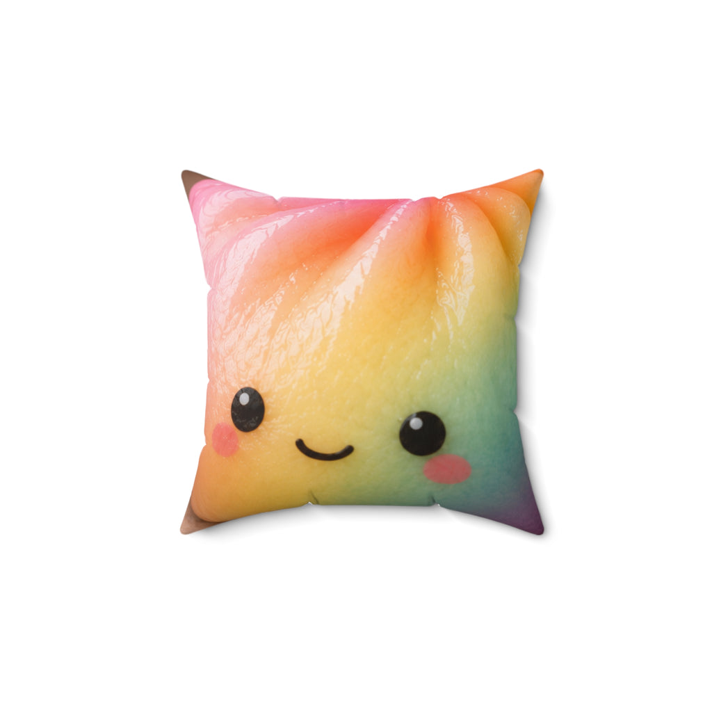 Cute Smiling Plush Square Throw Pillow