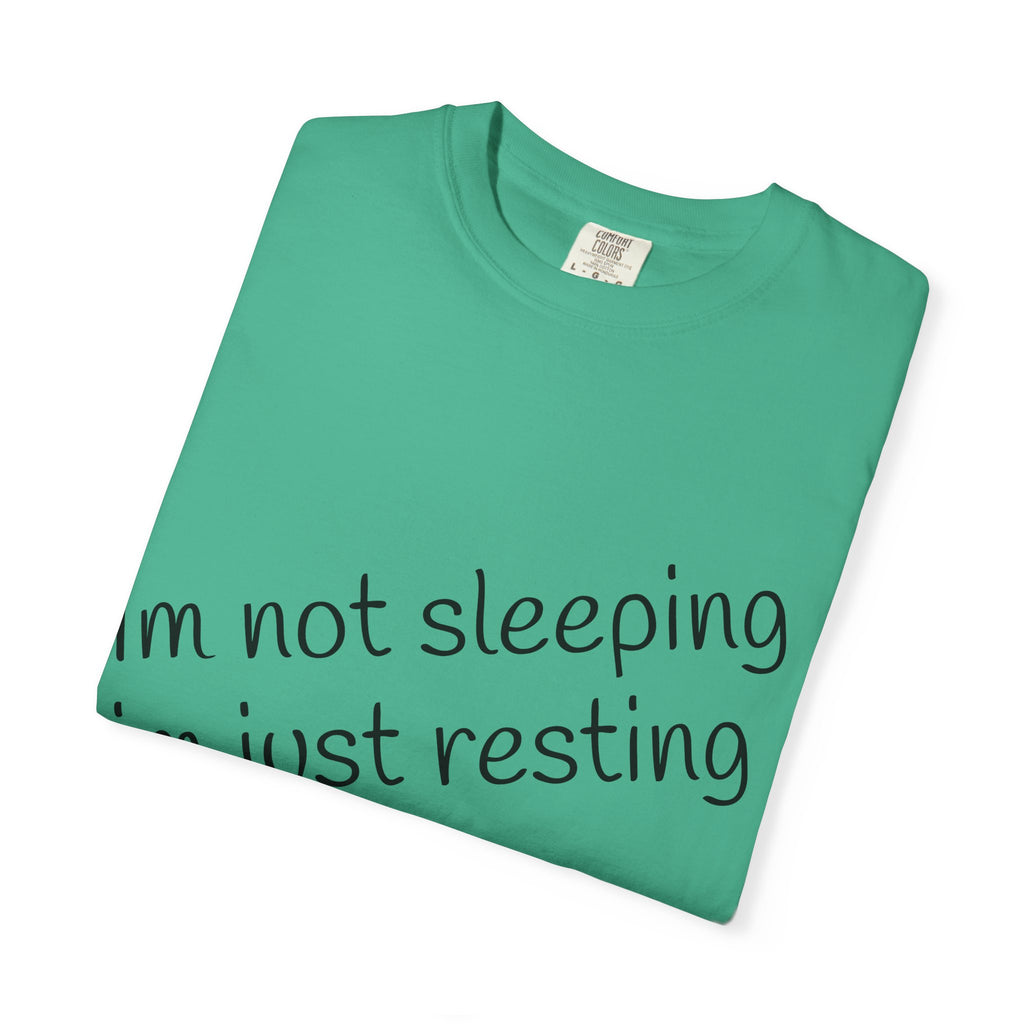 T-Shirt — "I'm Not Sleeping, I'm Just Resting My Eyes" Graphic Tee with Realistic Eyes Back Print