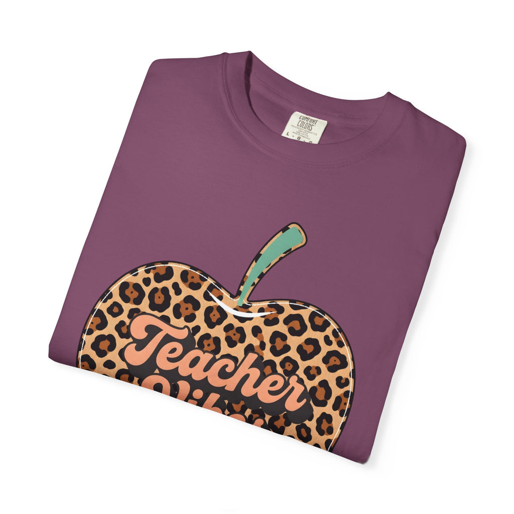 Teacher Vibes Leopard Apple T-Shirt