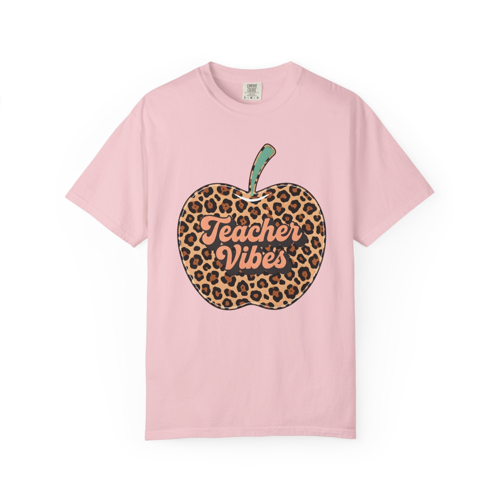 Teacher Vibes Leopard Apple T-Shirt