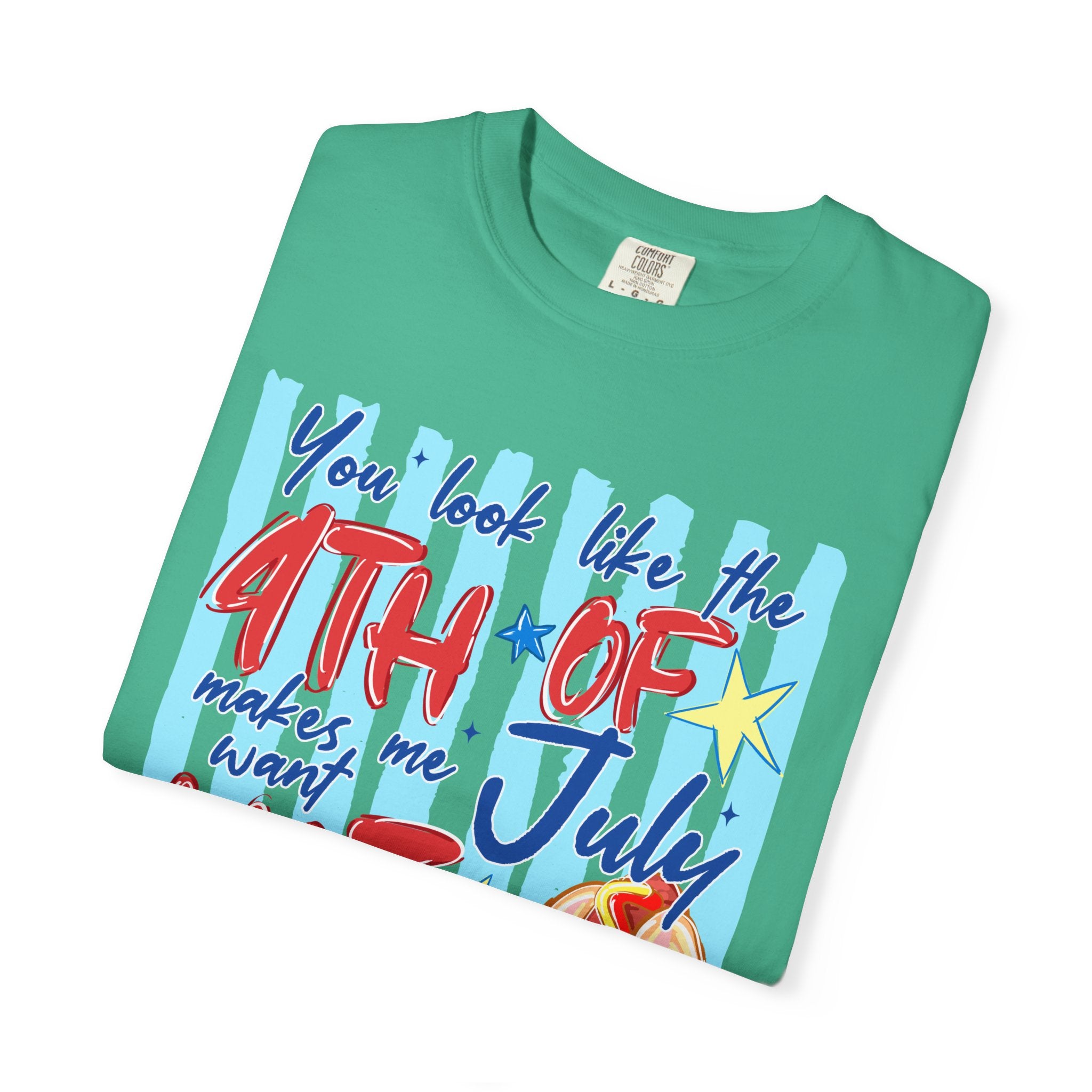 4th of July Hot Dog Graphic T-Shirt