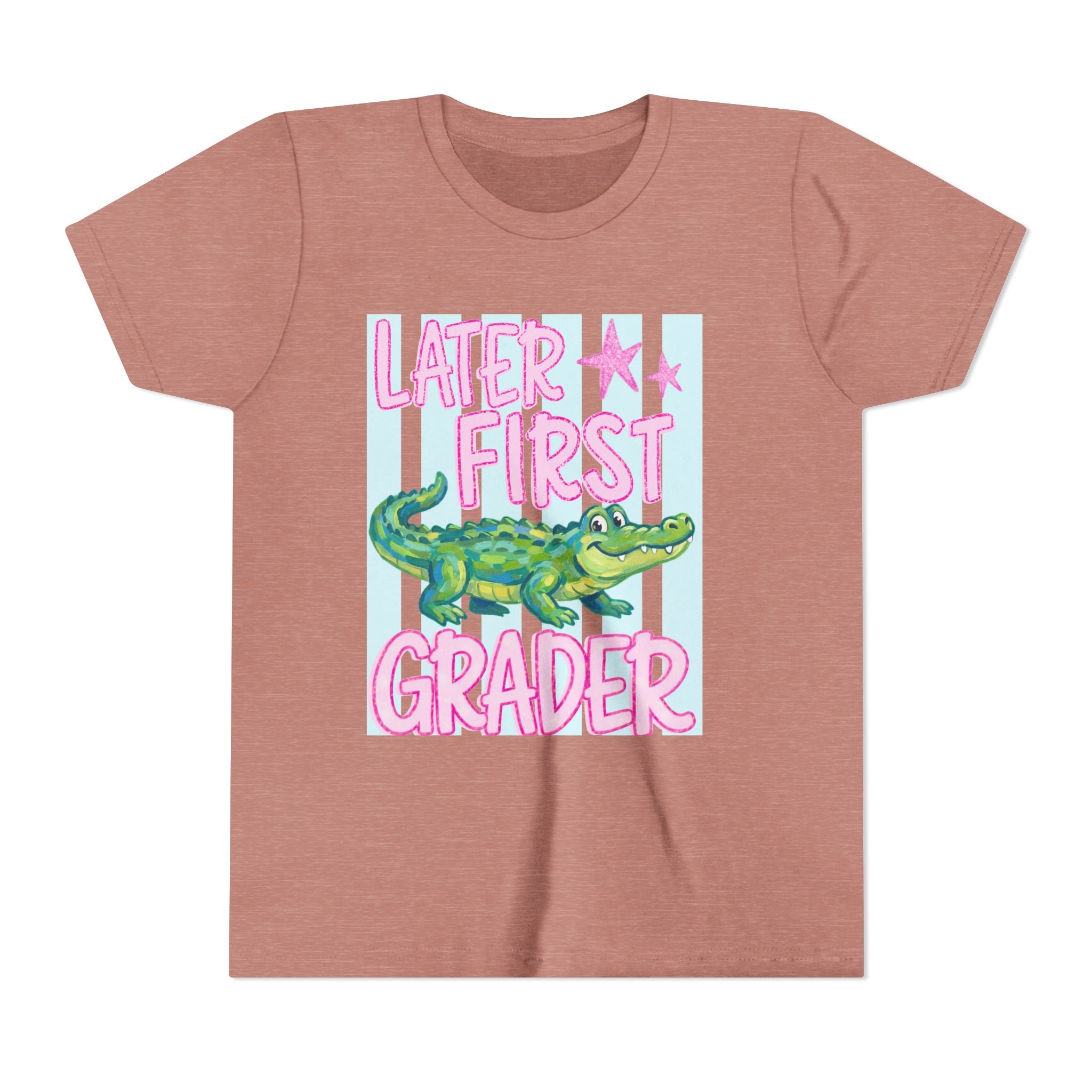 Later First Grader Alligator Youth Tee - Cute Back to School Shirt for Kids