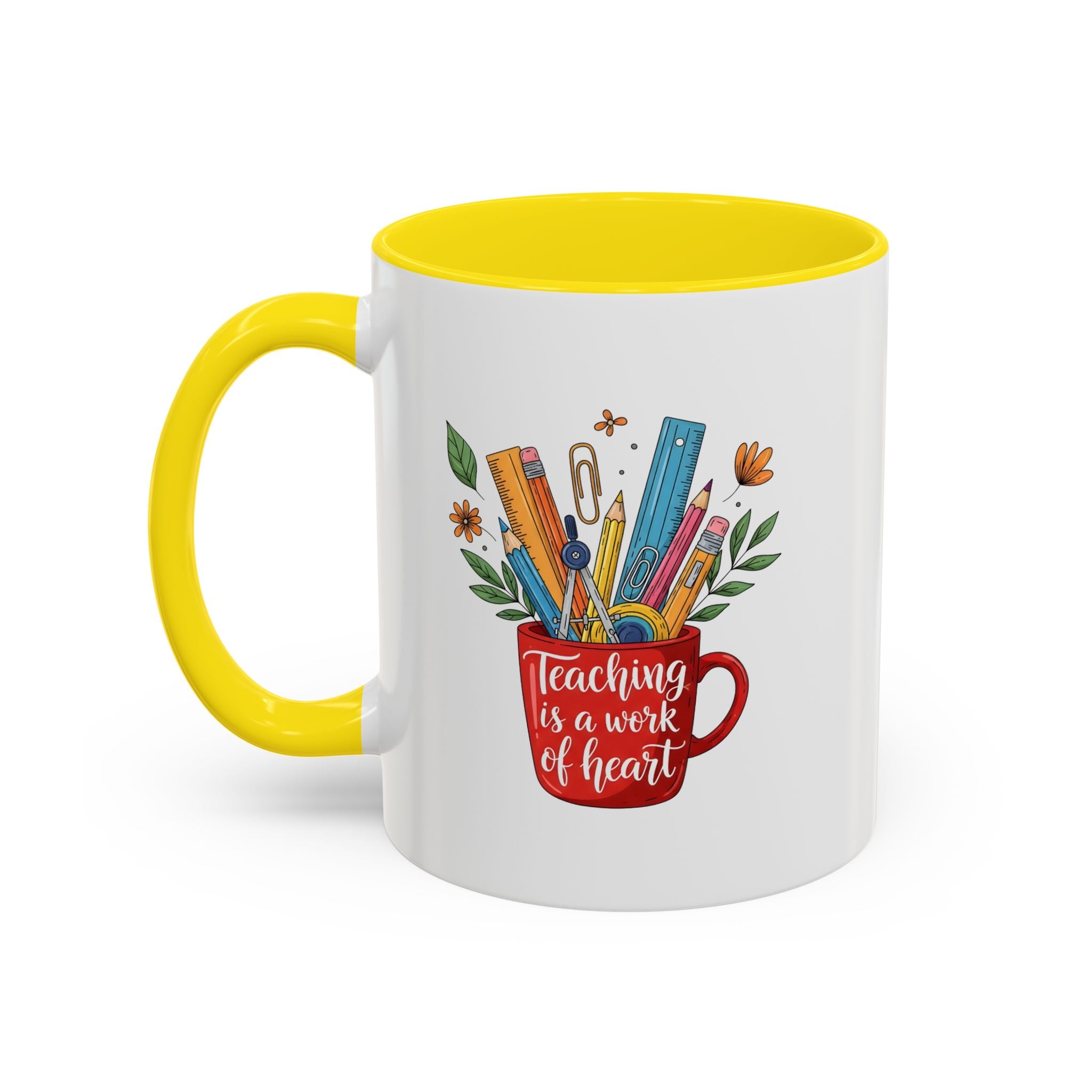 Floral Hello Mom Accent Coffee Mug (11/15 oz)