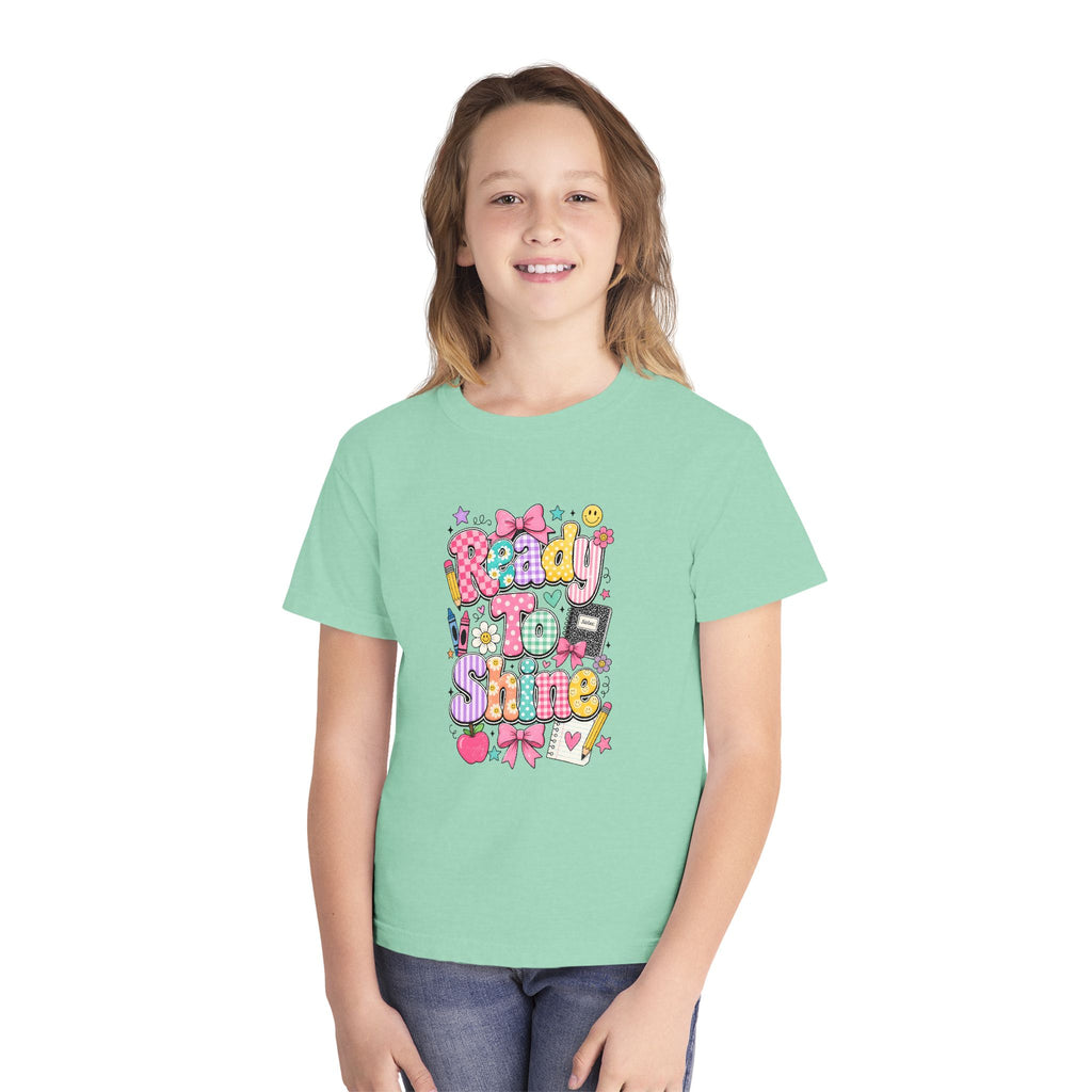 Youth Tee — “Ready to Shine” Happy Cartoon Graphic Tee