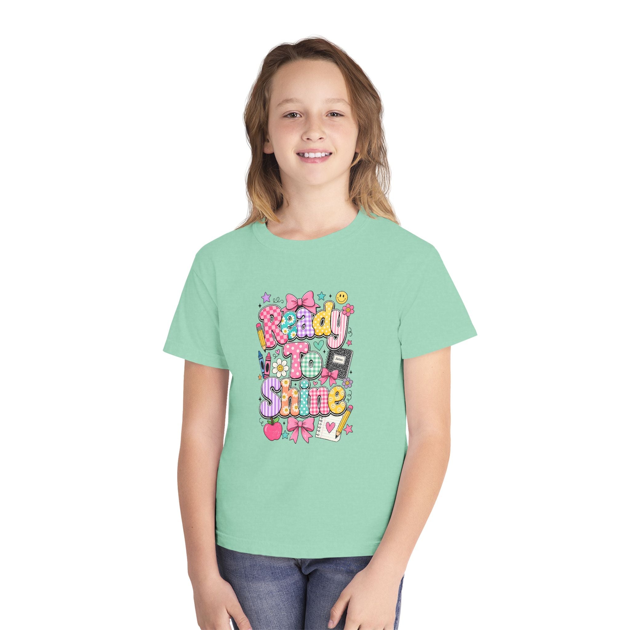 Youth Tee — “Ready to Shine” Happy Cartoon Graphic Tee