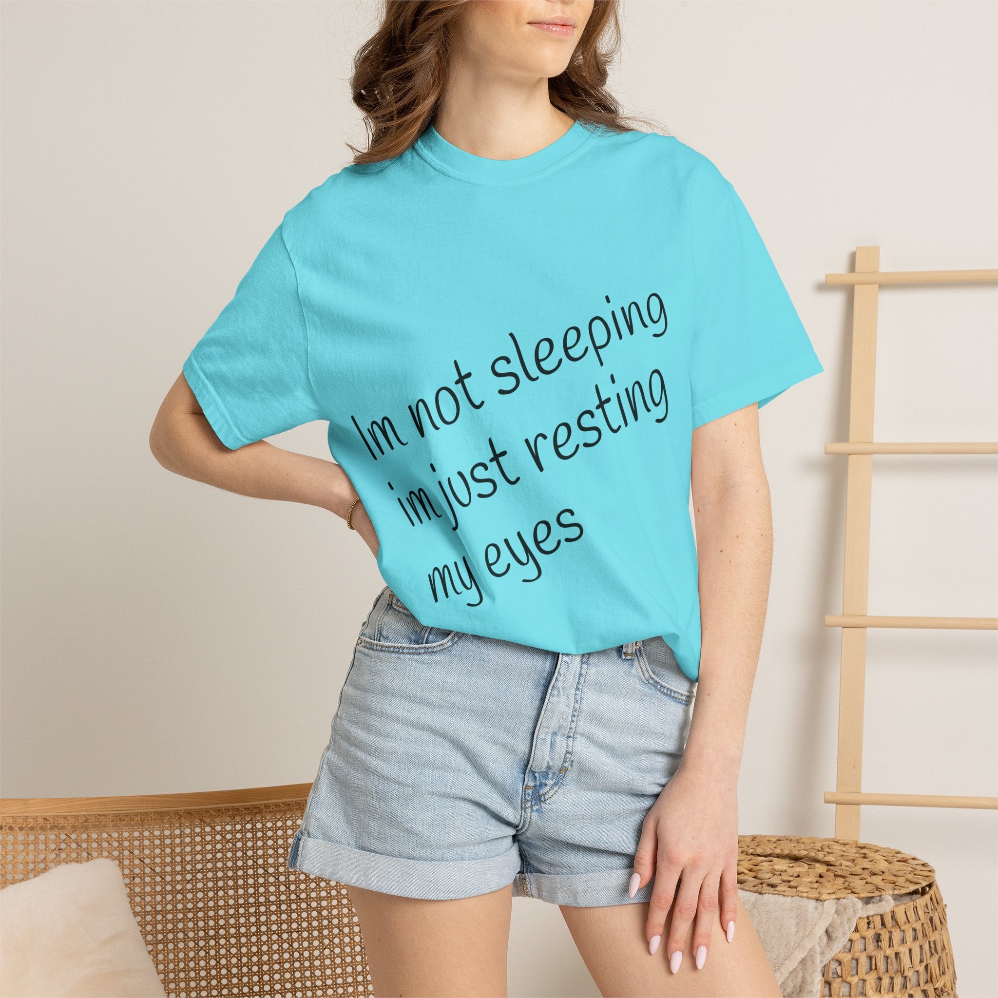 T-Shirt — "I'm Not Sleeping, I'm Just Resting My Eyes" Graphic Tee with Realistic Eyes Back Print