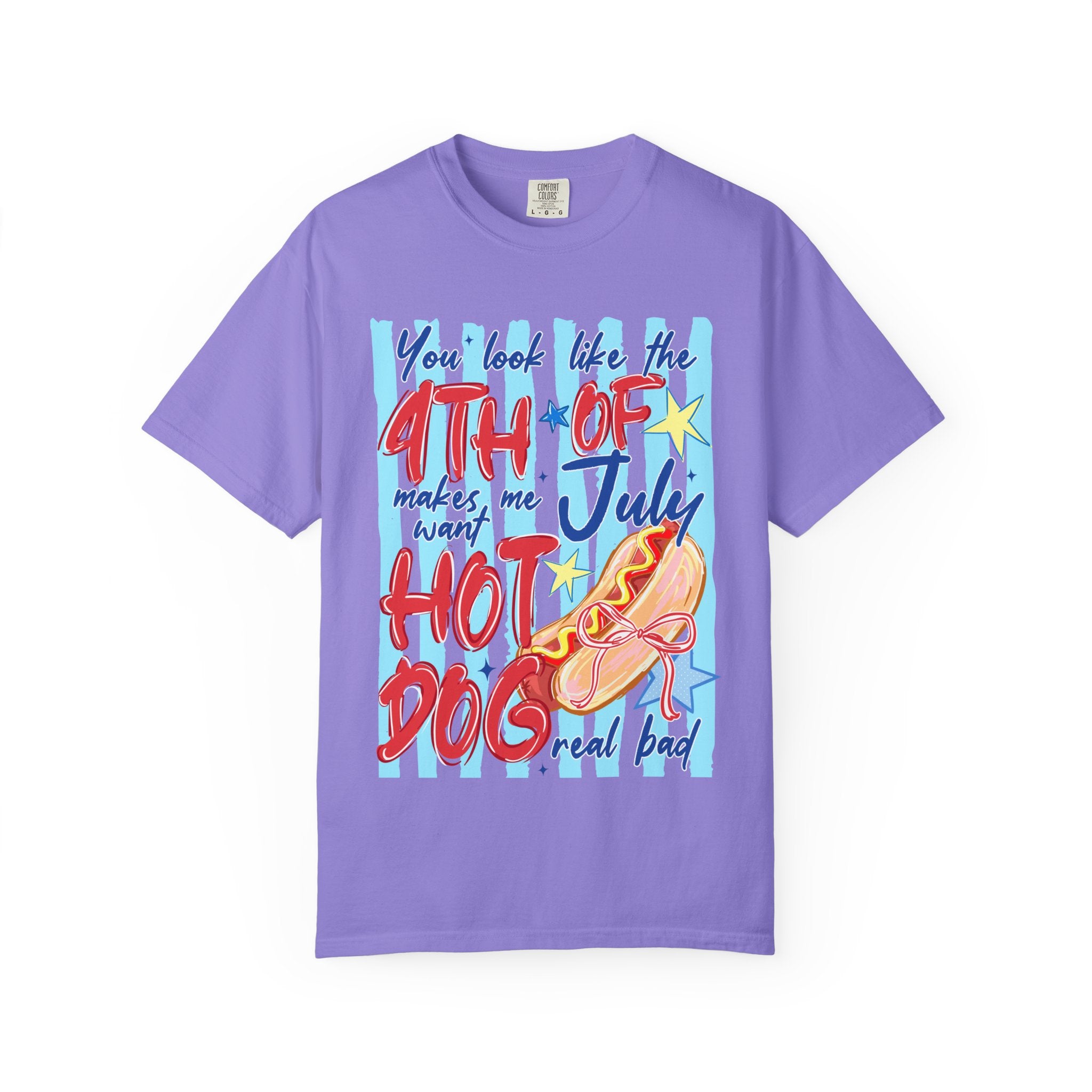 4th of July Hot Dog Graphic T-Shirt