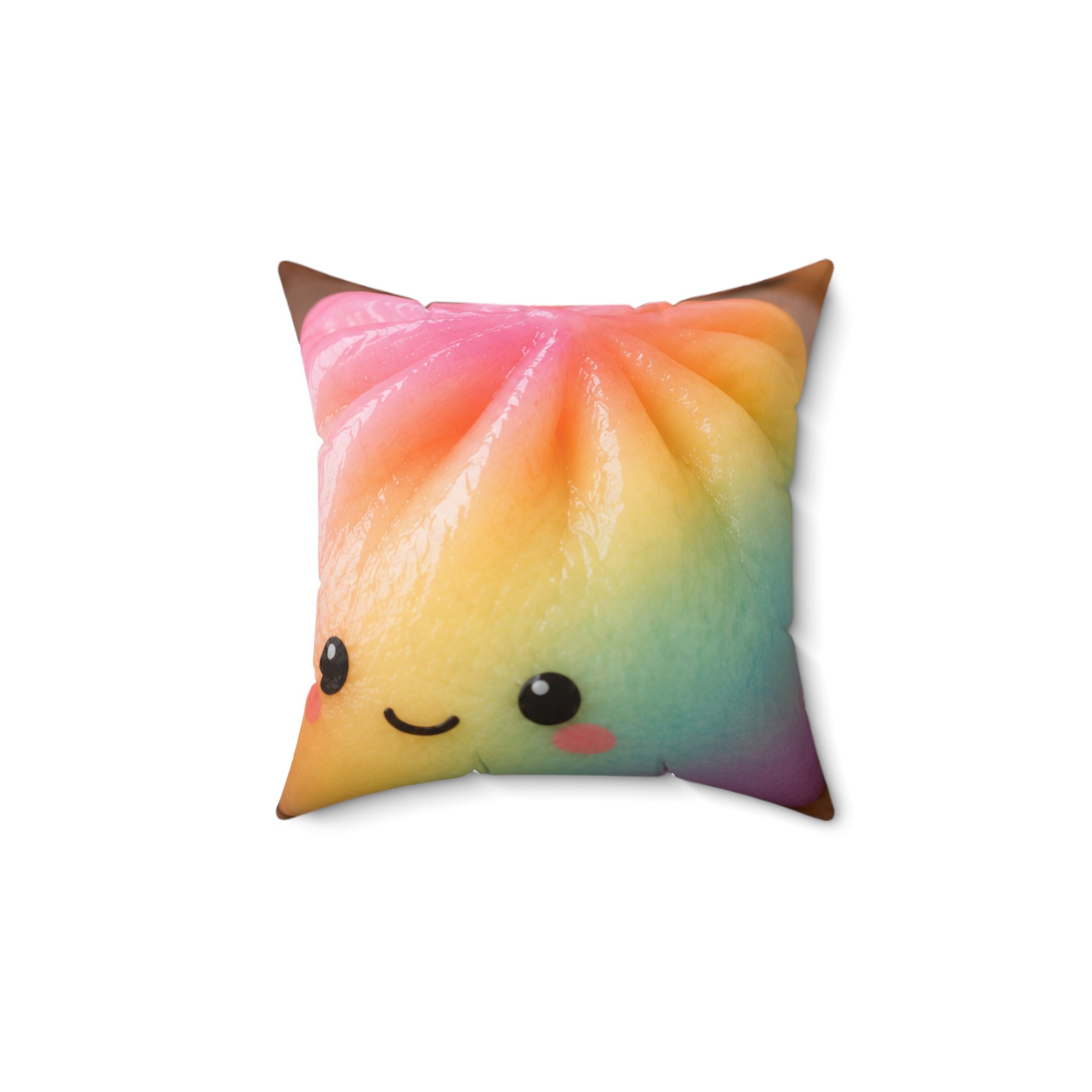 Cute Smiling Plush Square Throw Pillow
