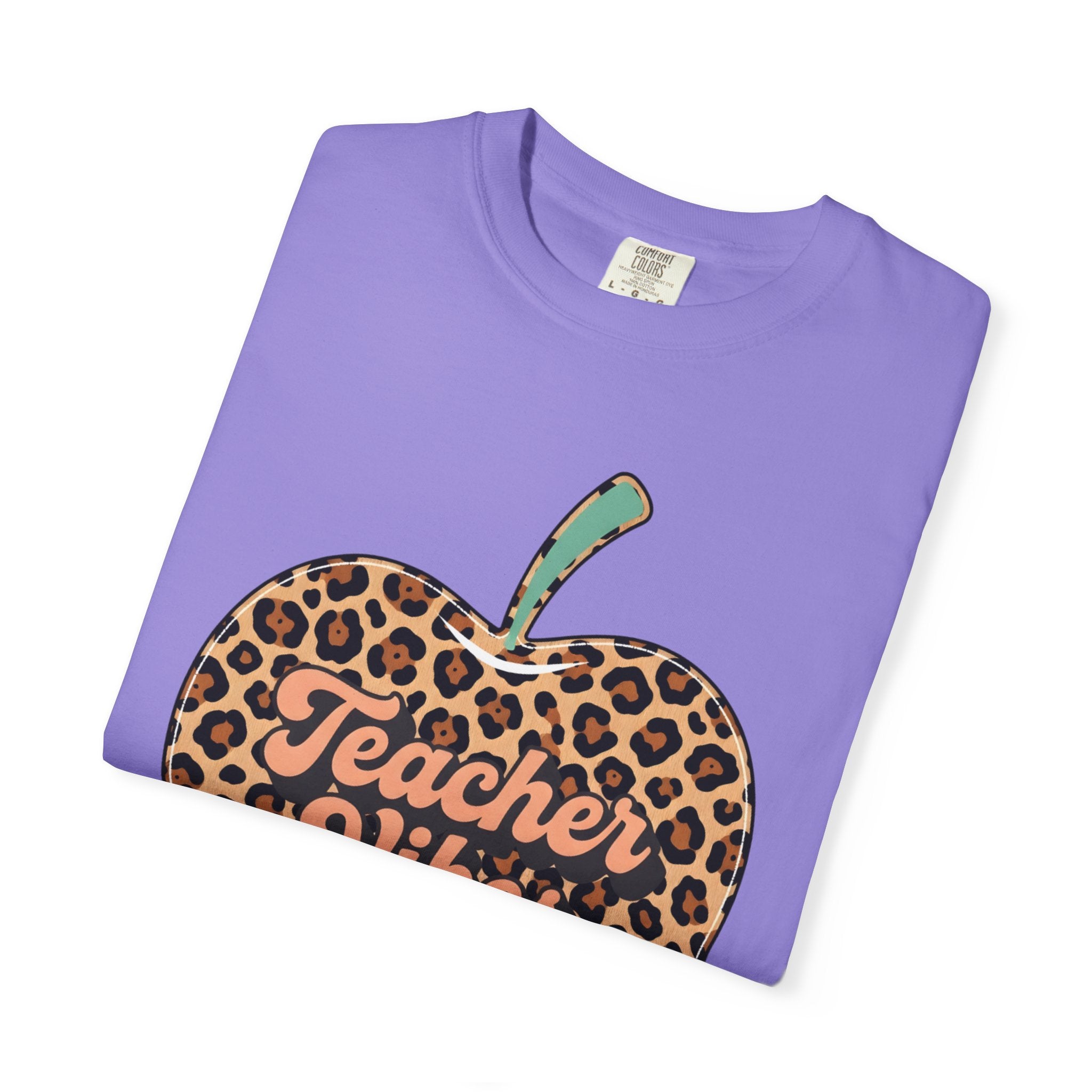 Teacher Vibes Leopard Apple T-Shirt