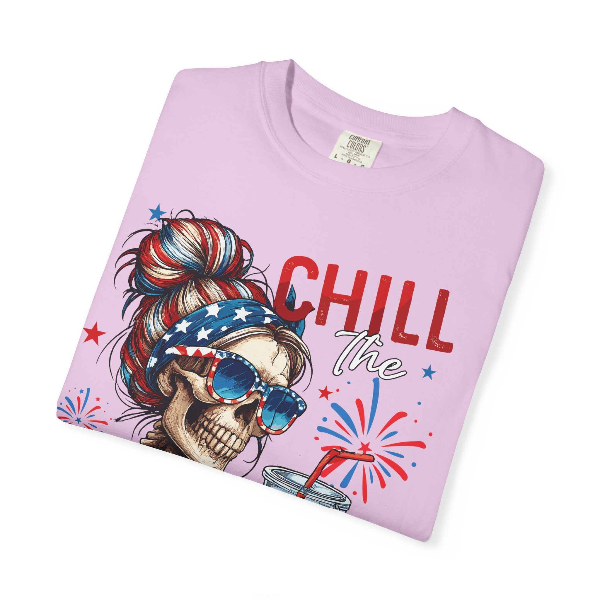 Fourth of July Skull T-Shirt — "Chill the Fourth Out" Patriotic Graphic Tee