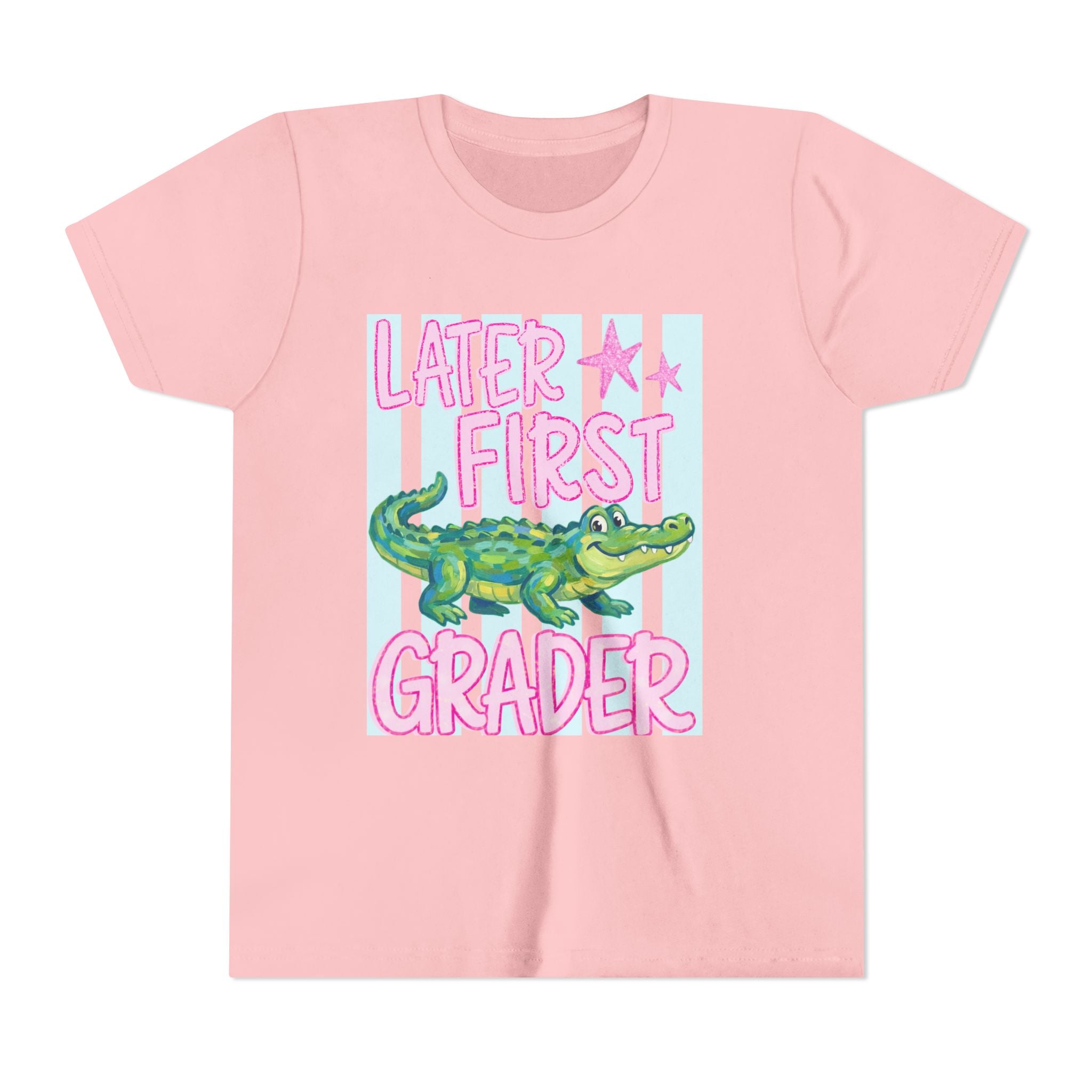 Later First Grader Alligator Youth Tee - Cute Back to School Shirt for Kids