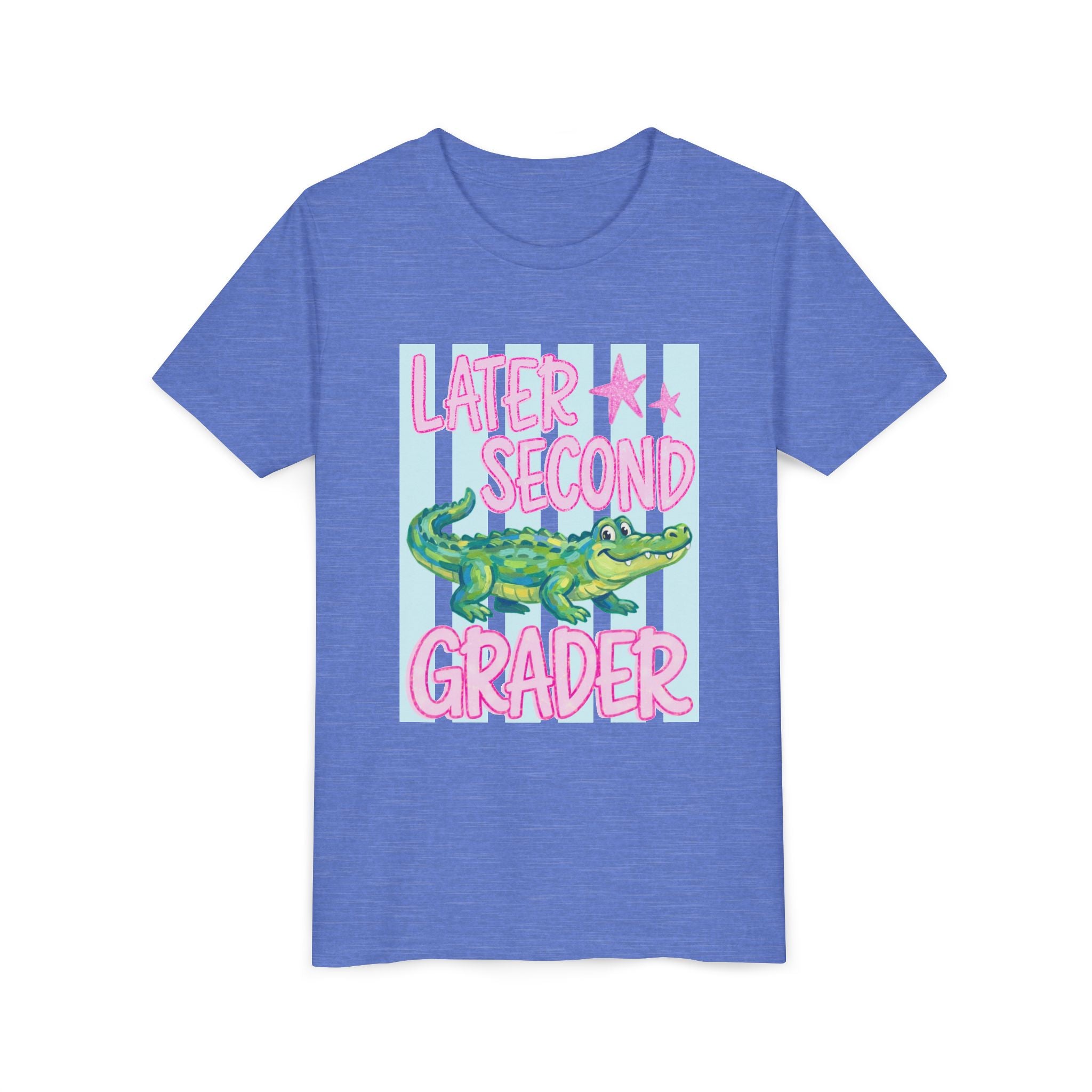 Later Second Grader Youth Tee — Cute Alligator Back-to-School Shirt