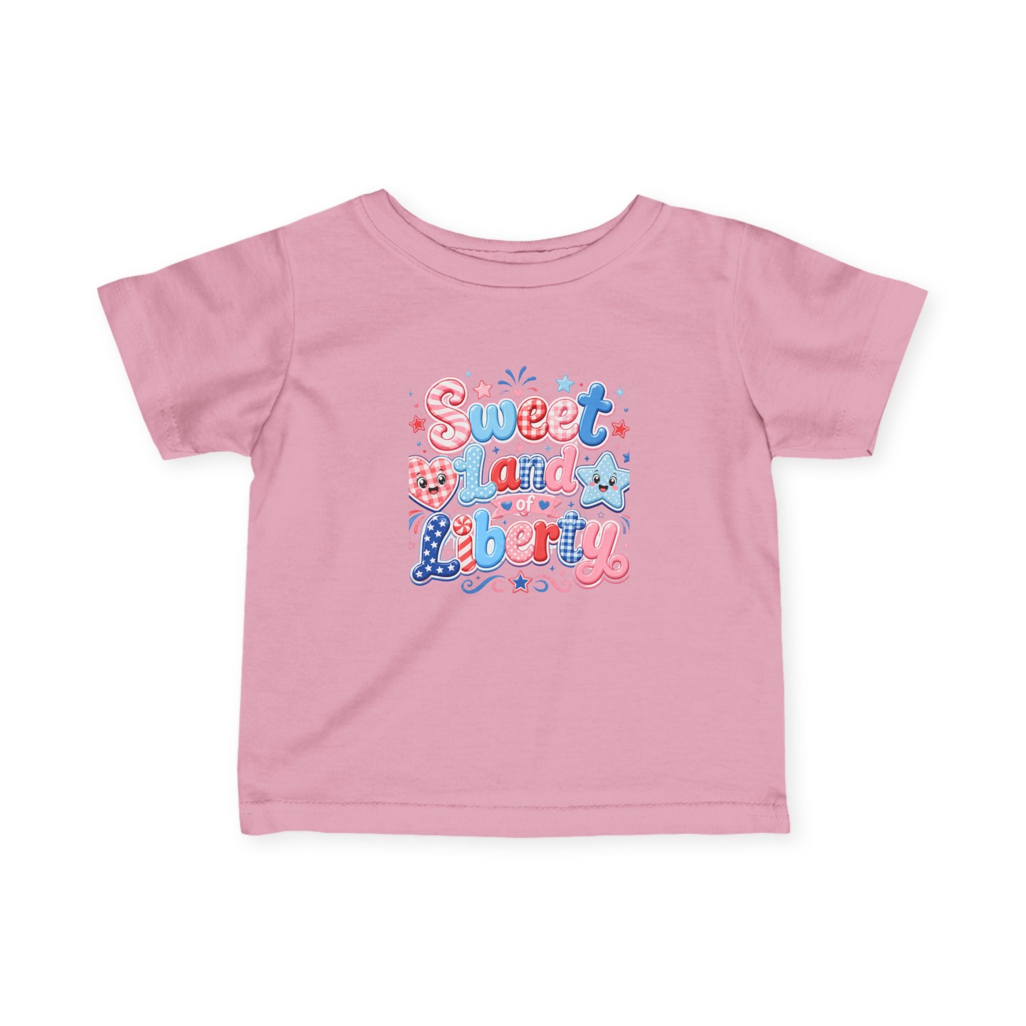 Infant Tee — "Sweet and Liberty" Patriotic Pink & Blue Baby Shirt