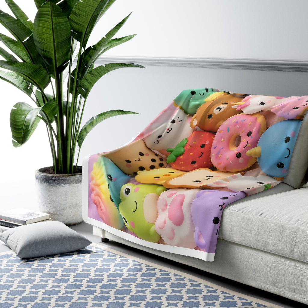 Kawaii Squishies Sherpa Blanket