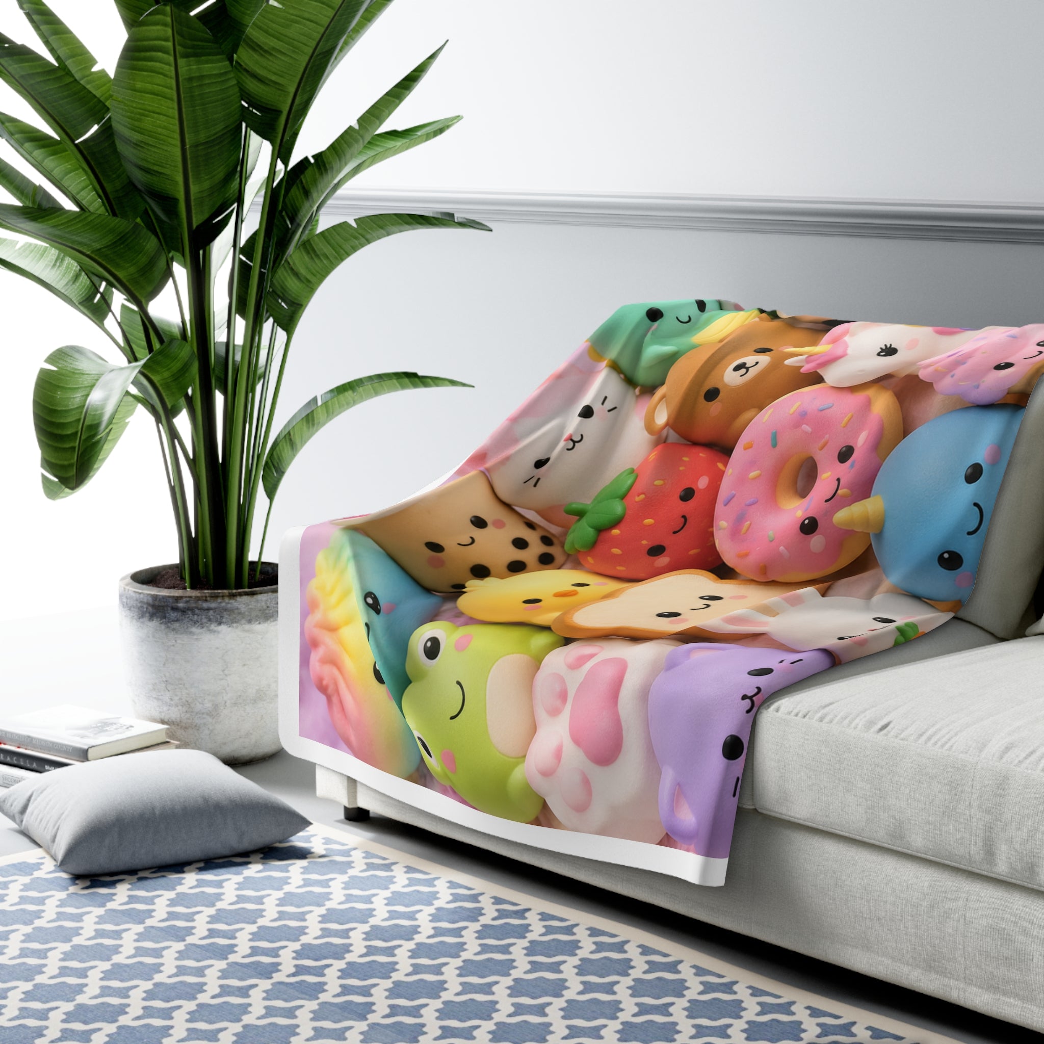 Kawaii Squishies Sherpa Blanket