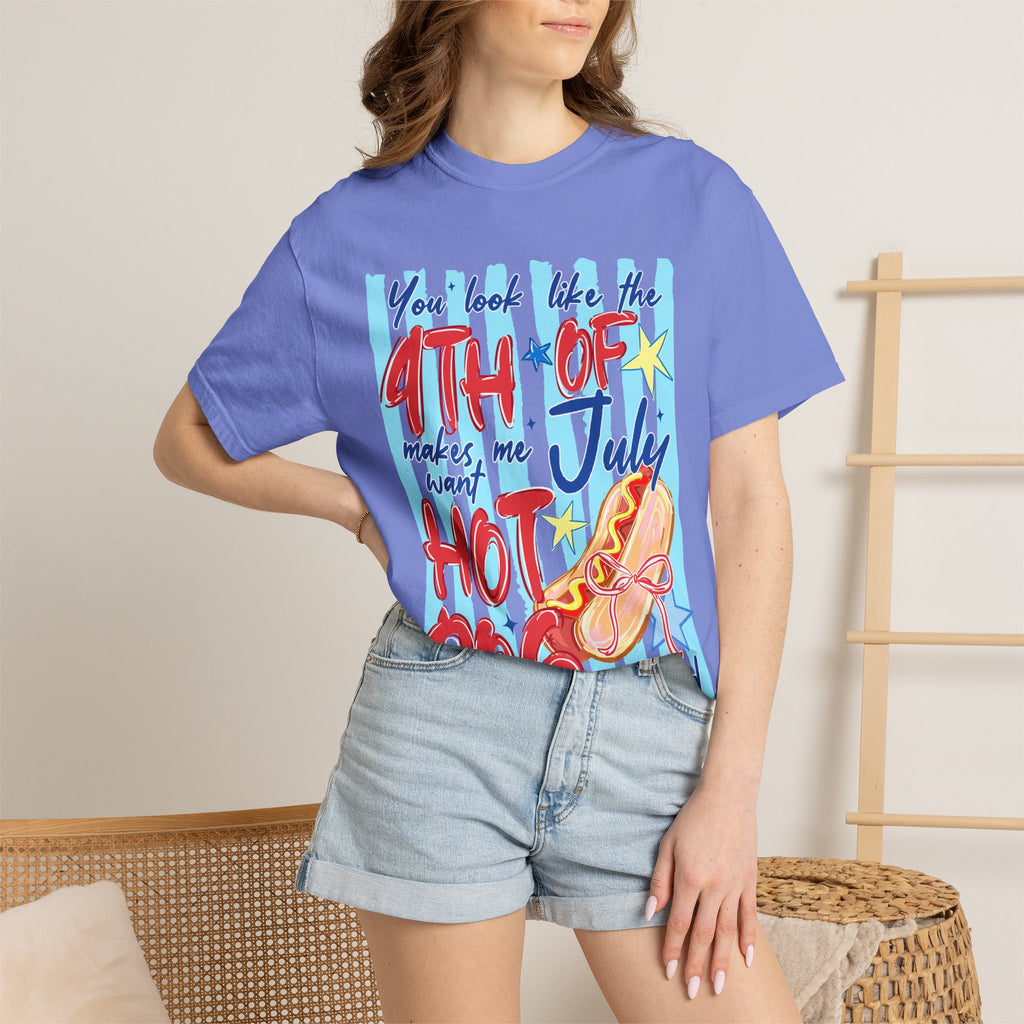 4th of July Hot Dog Graphic T-Shirt
