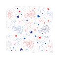 Patriotic Fireworks Kiss-Cut Sticker Sheet — Red, White & Blue Confetti Decals