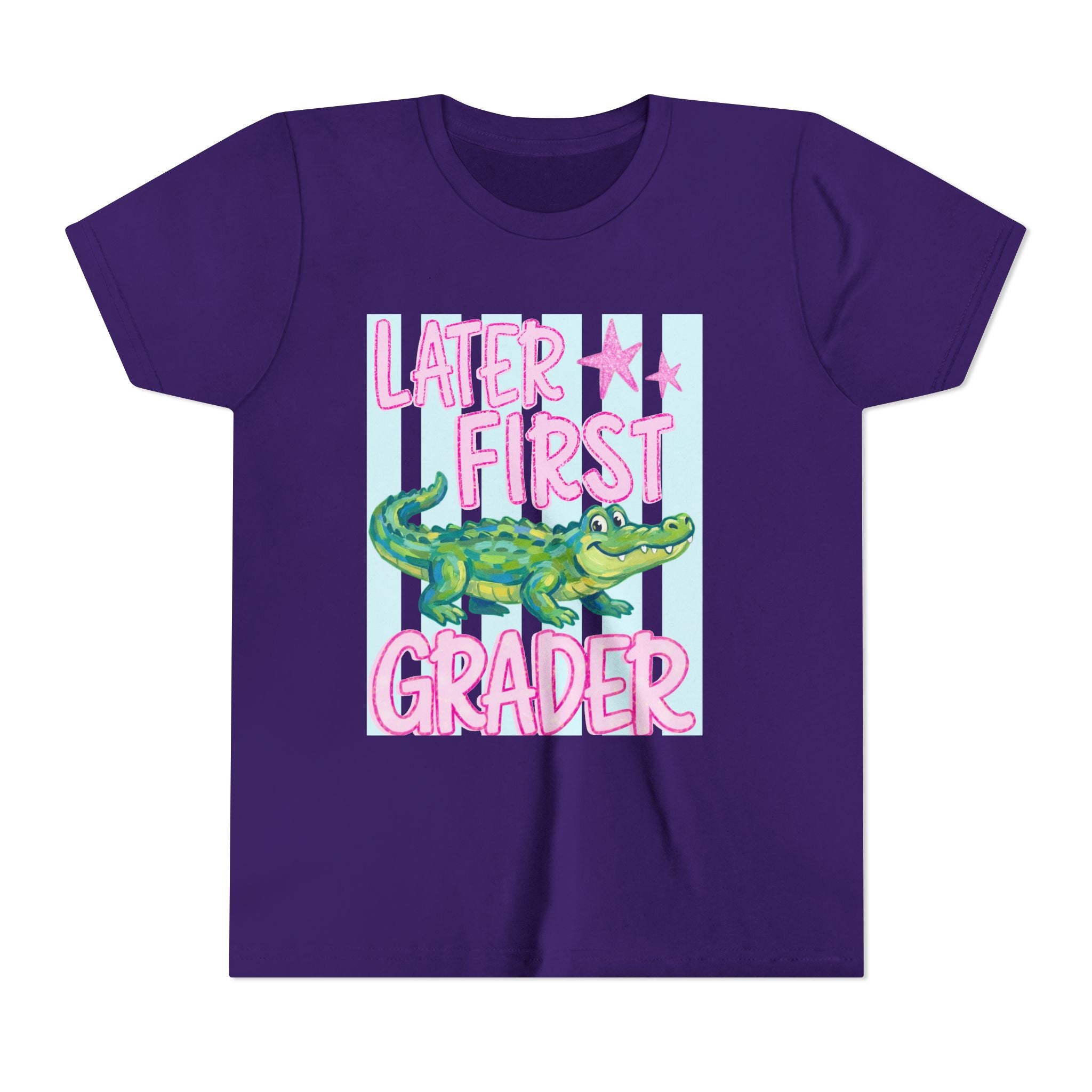 Later First Grader Alligator Youth Tee - Cute Back to School Shirt for Kids
