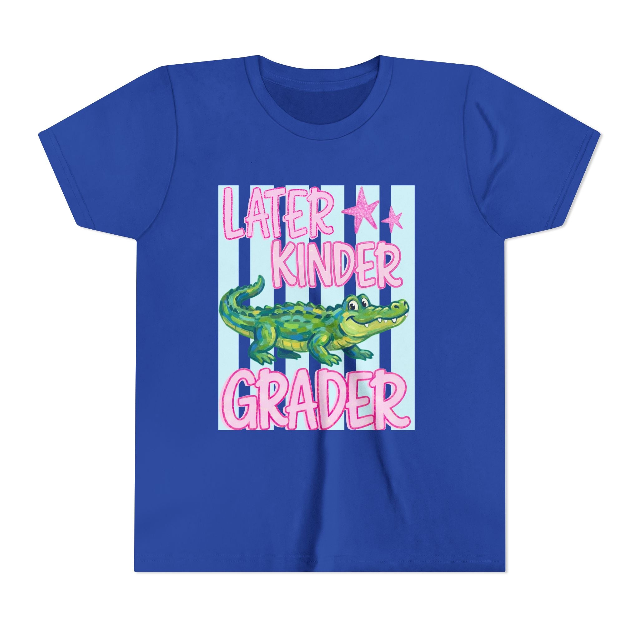 Later Kinder-Gradeer Alligator Kids T-Shirt — Back-to-School First Day Shirt