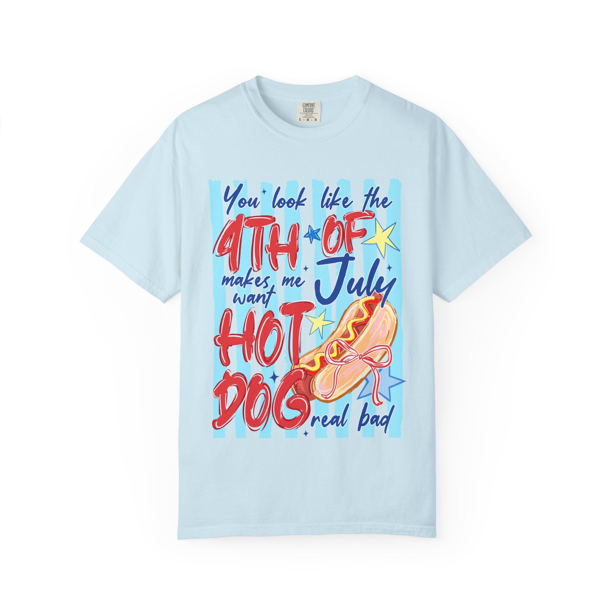 4th of July Hot Dog Graphic T-Shirt