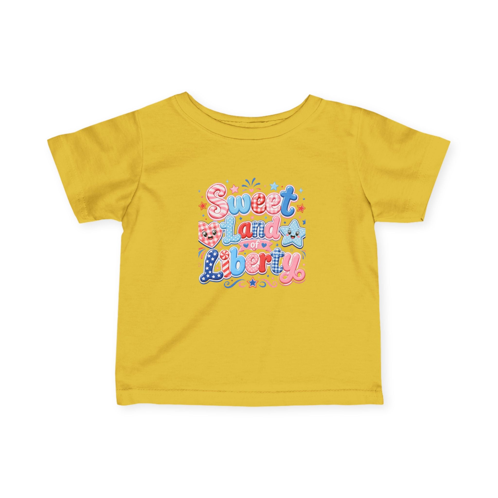 Infant Tee — "Sweet and Liberty" Patriotic Pink & Blue Baby Shirt