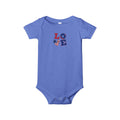 Infant Onesie - "LOVE" Patriotic Heart Baby Bodysuit