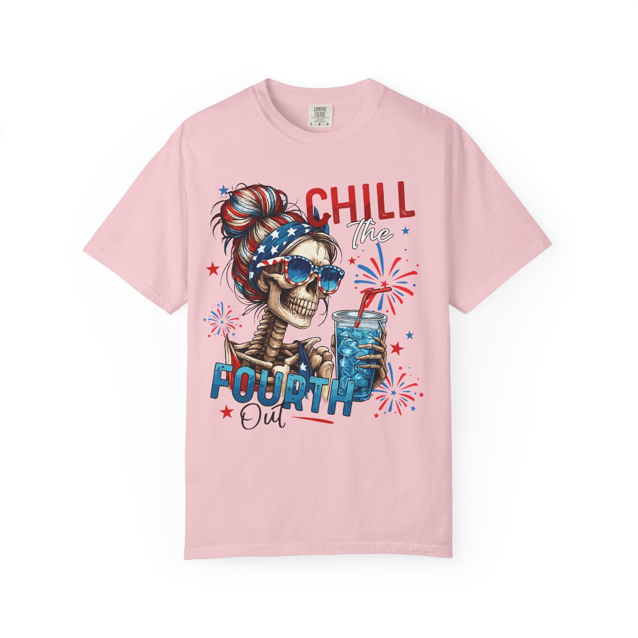 Fourth of July Skull T-Shirt — "Chill the Fourth Out" Patriotic Graphic Tee