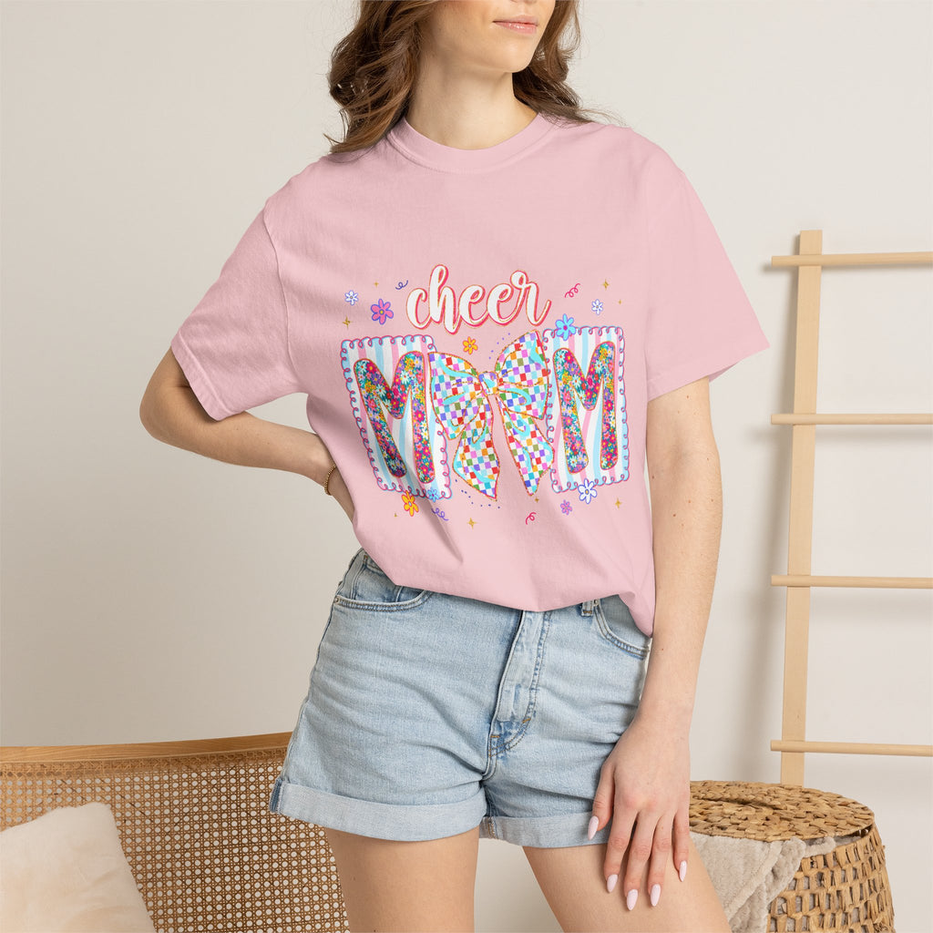Cheer Mom T-Shirt — Colorful Pom-Pom Cheerleading Mom Tee