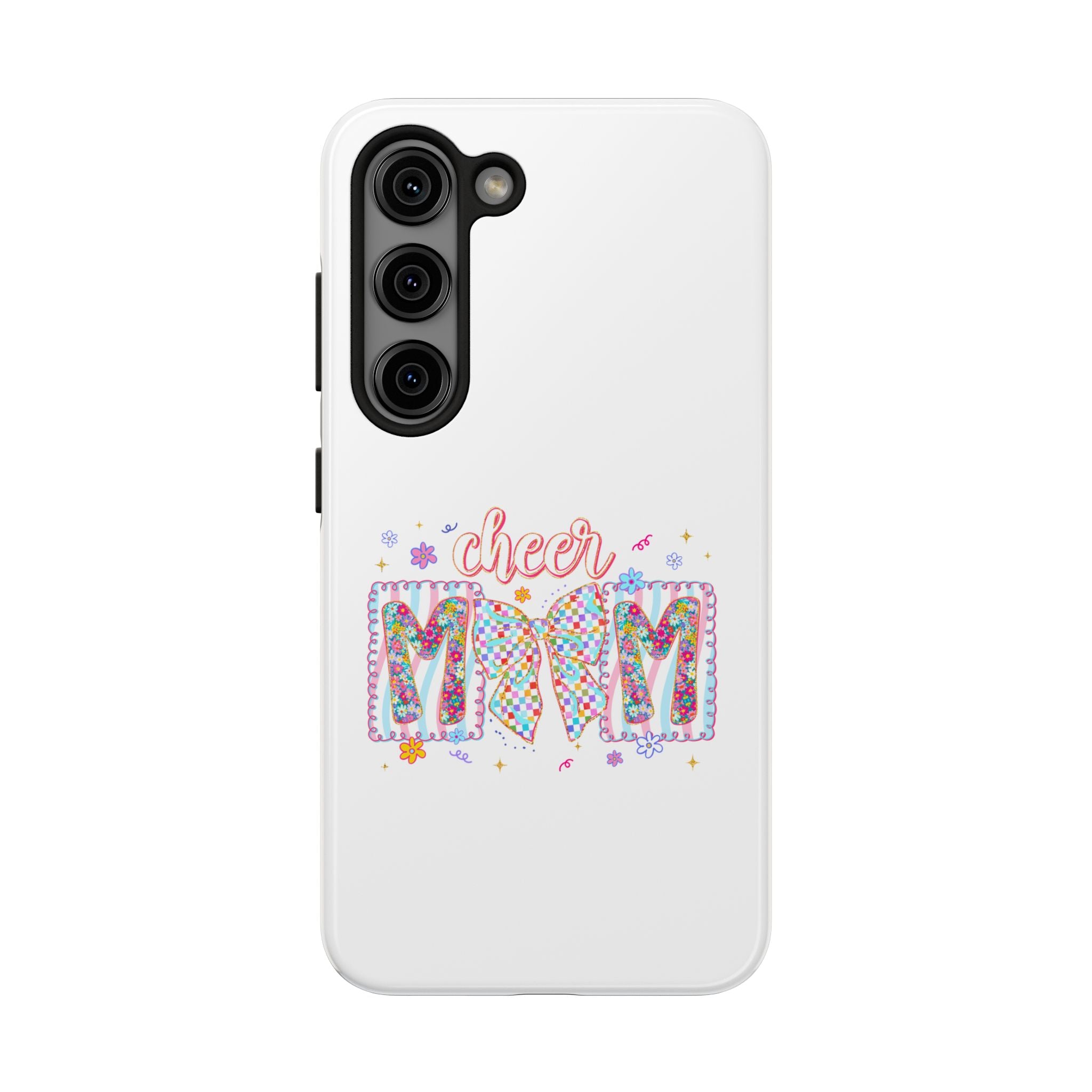 Cheer Mom Tough Phone Case — Colorful Cheerleader Mom Phone Cover