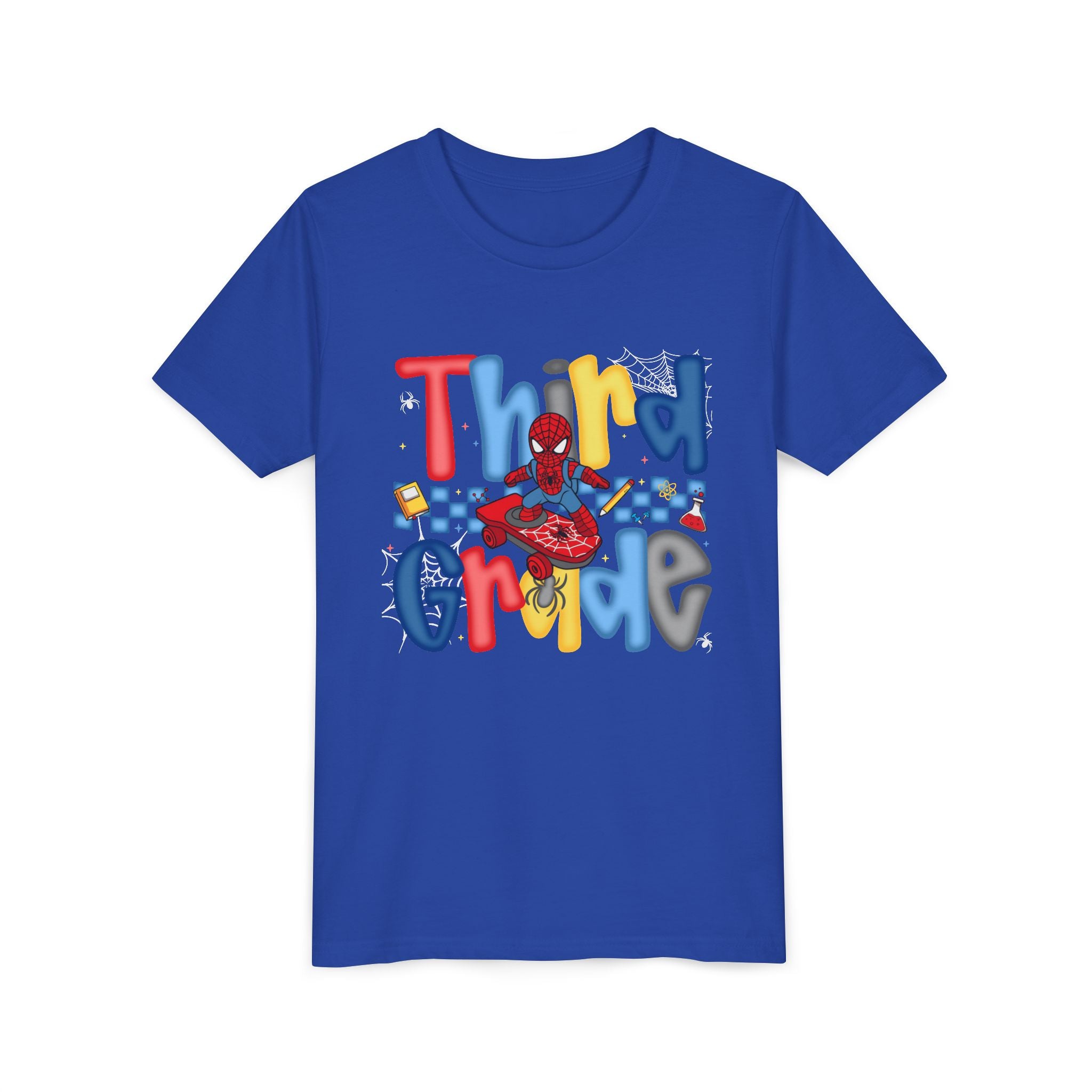 Third Grade Superhero Youth Tee - Colorful Back-to-School Shirt