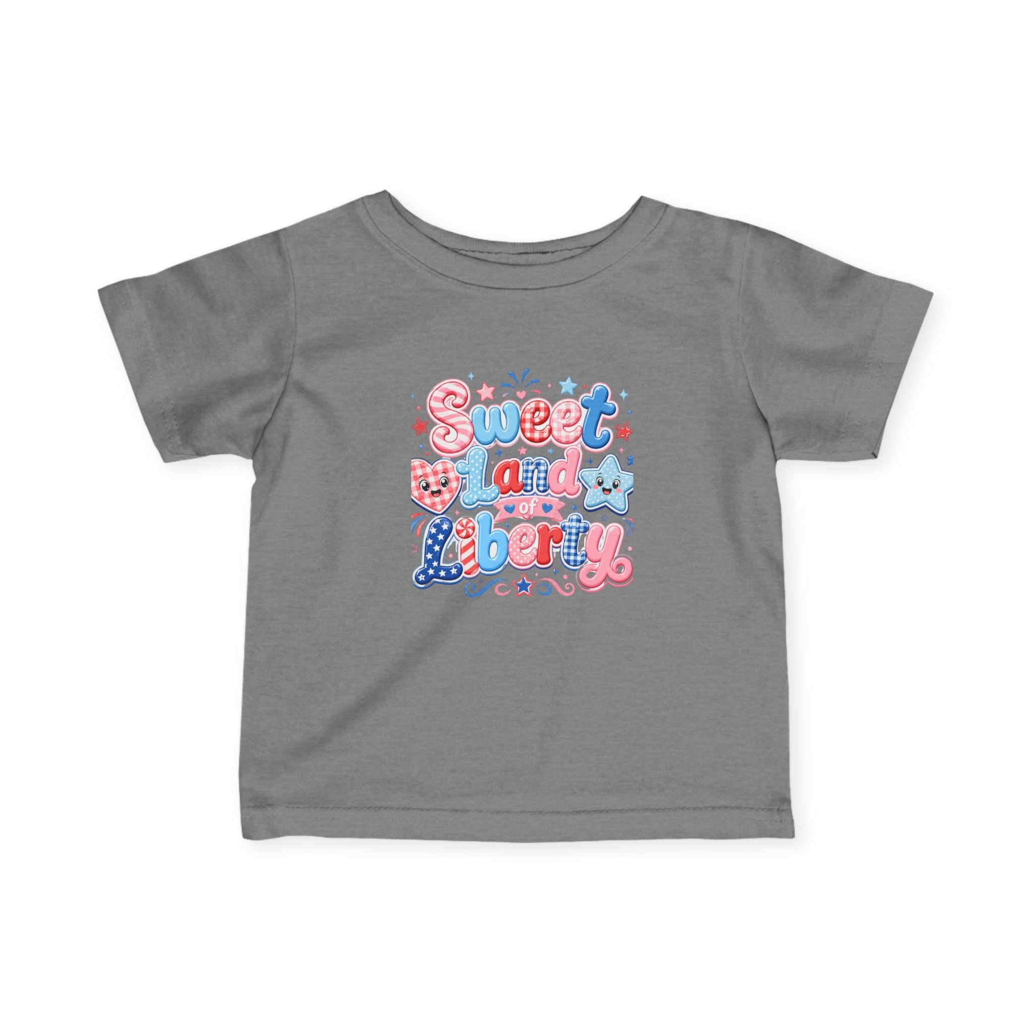 Infant Tee — "Sweet and Liberty" Patriotic Pink & Blue Baby Shirt