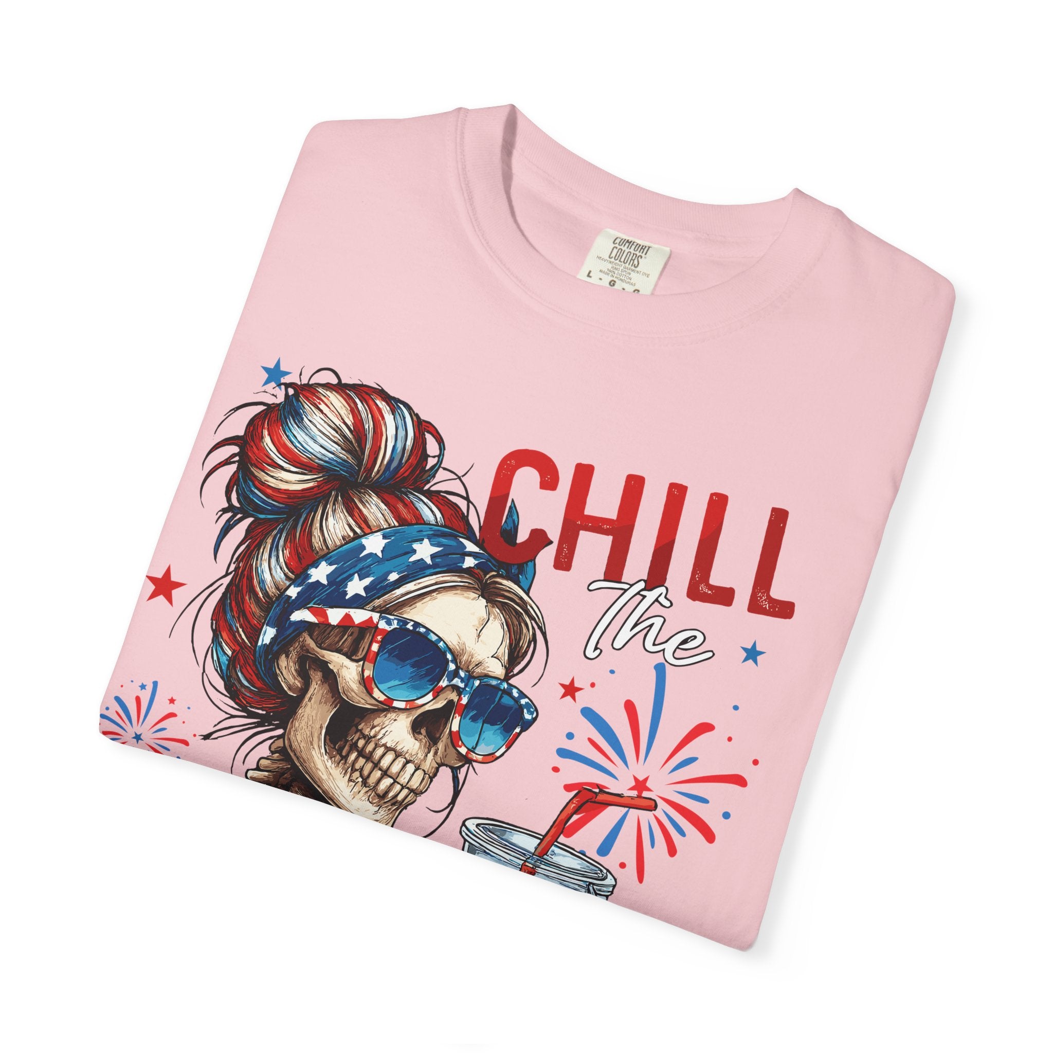 Fourth of July Skull T-Shirt — "Chill the Fourth Out" Patriotic Graphic Tee