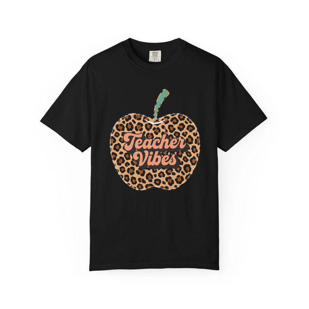 Teacher Vibes Leopard Apple T-Shirt