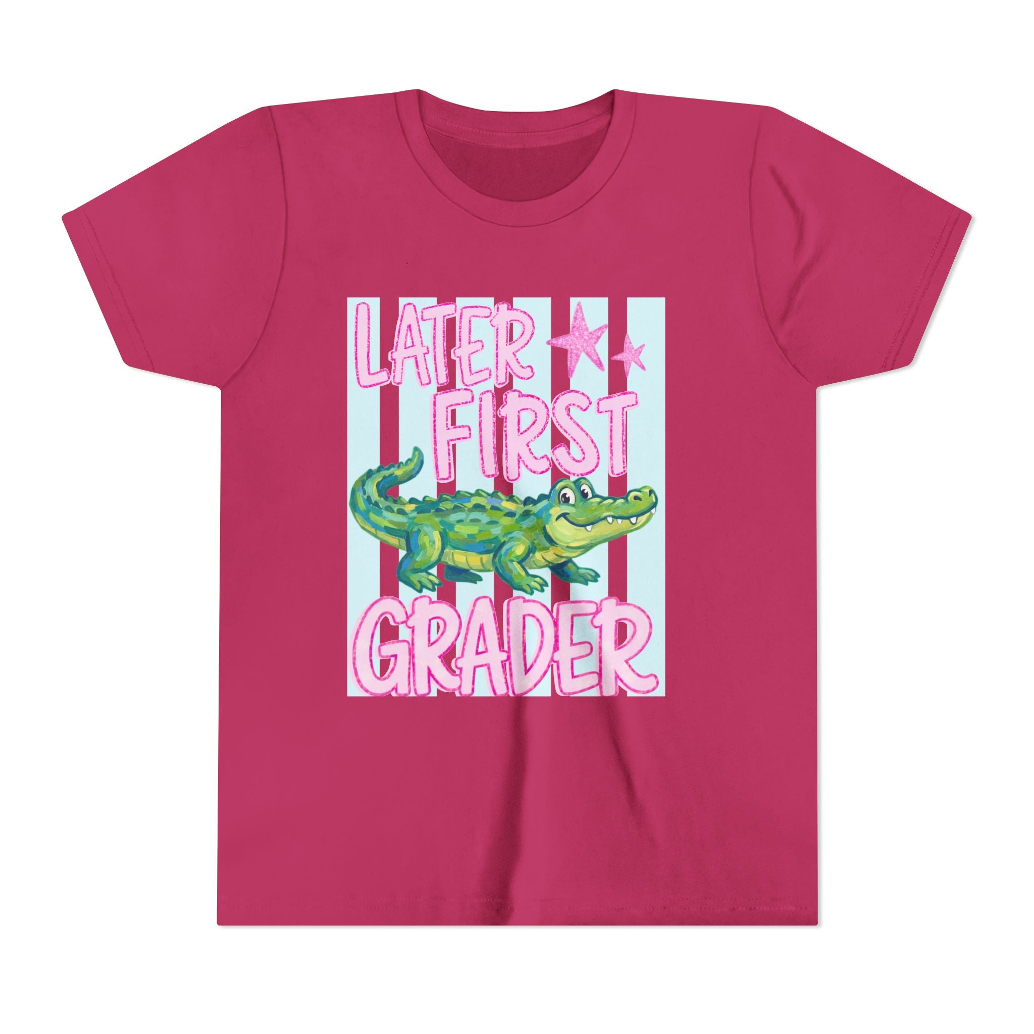 Later First Grader Alligator Youth Tee - Cute Back to School Shirt for Kids
