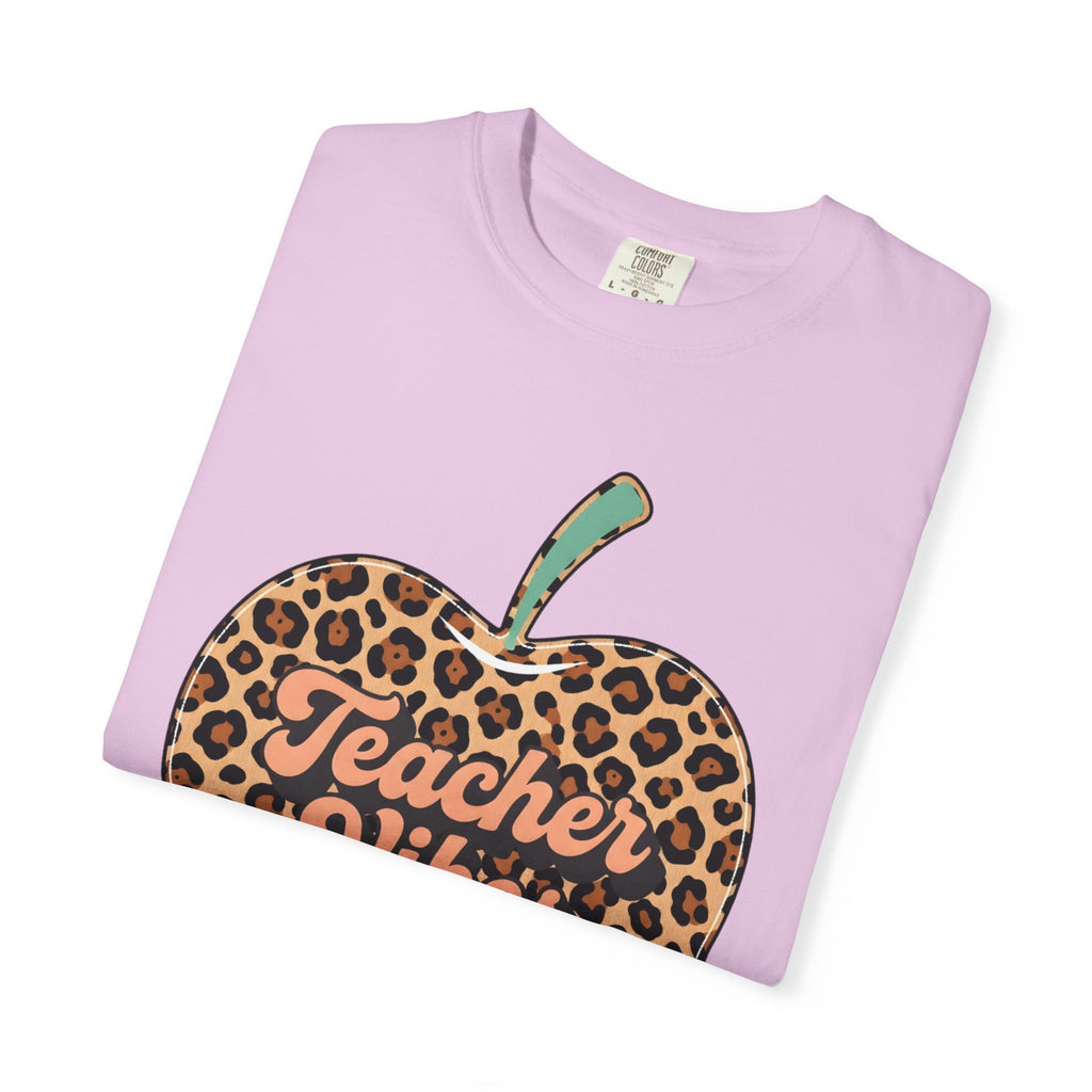 Teacher Vibes Leopard Apple T-Shirt