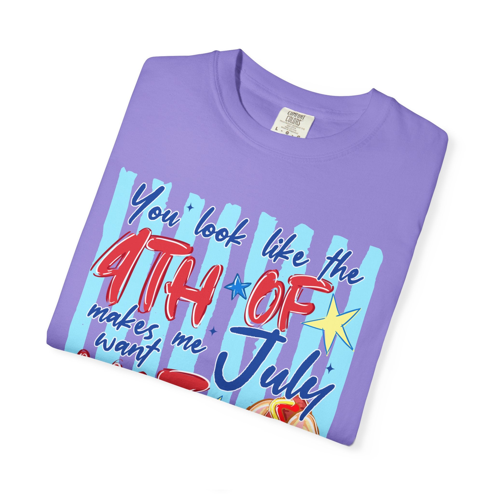 4th of July Hot Dog Graphic T-Shirt