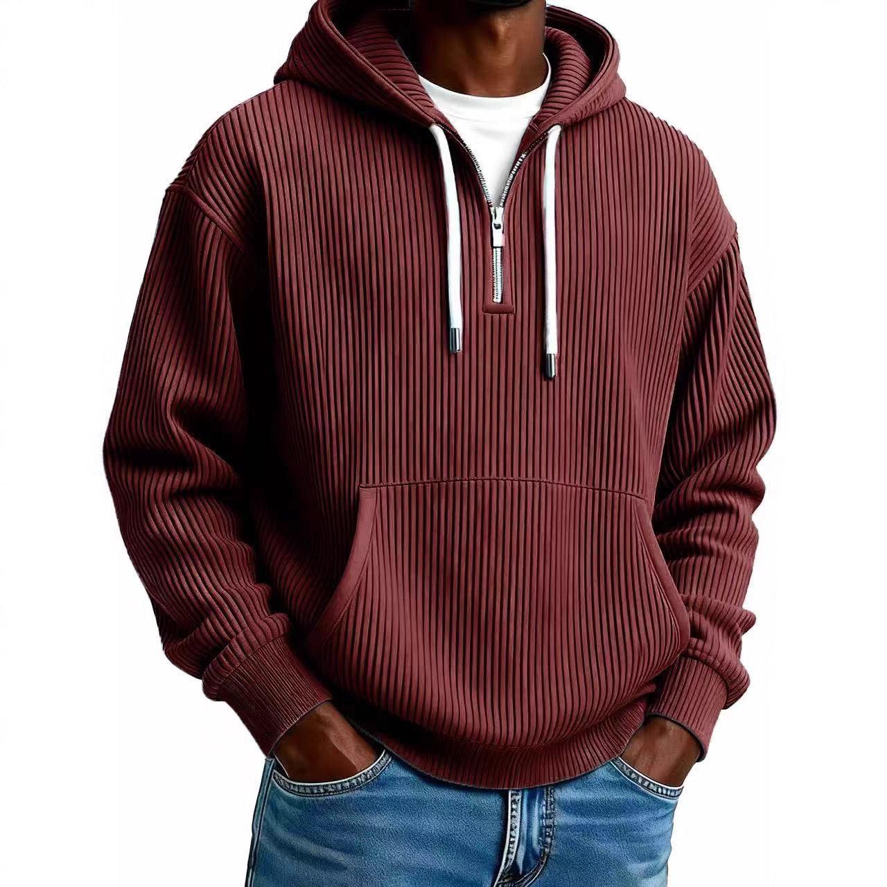 Mens Corduroy Hooded Sweatshirt
