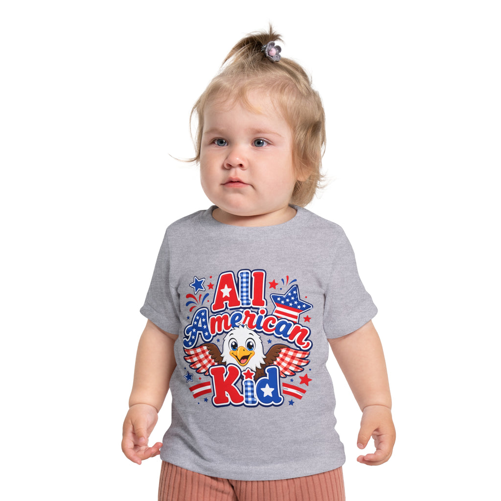 Baby T-Shirt — "All American Kid" Patriotic Eagle Toddler Tee for 4th of July